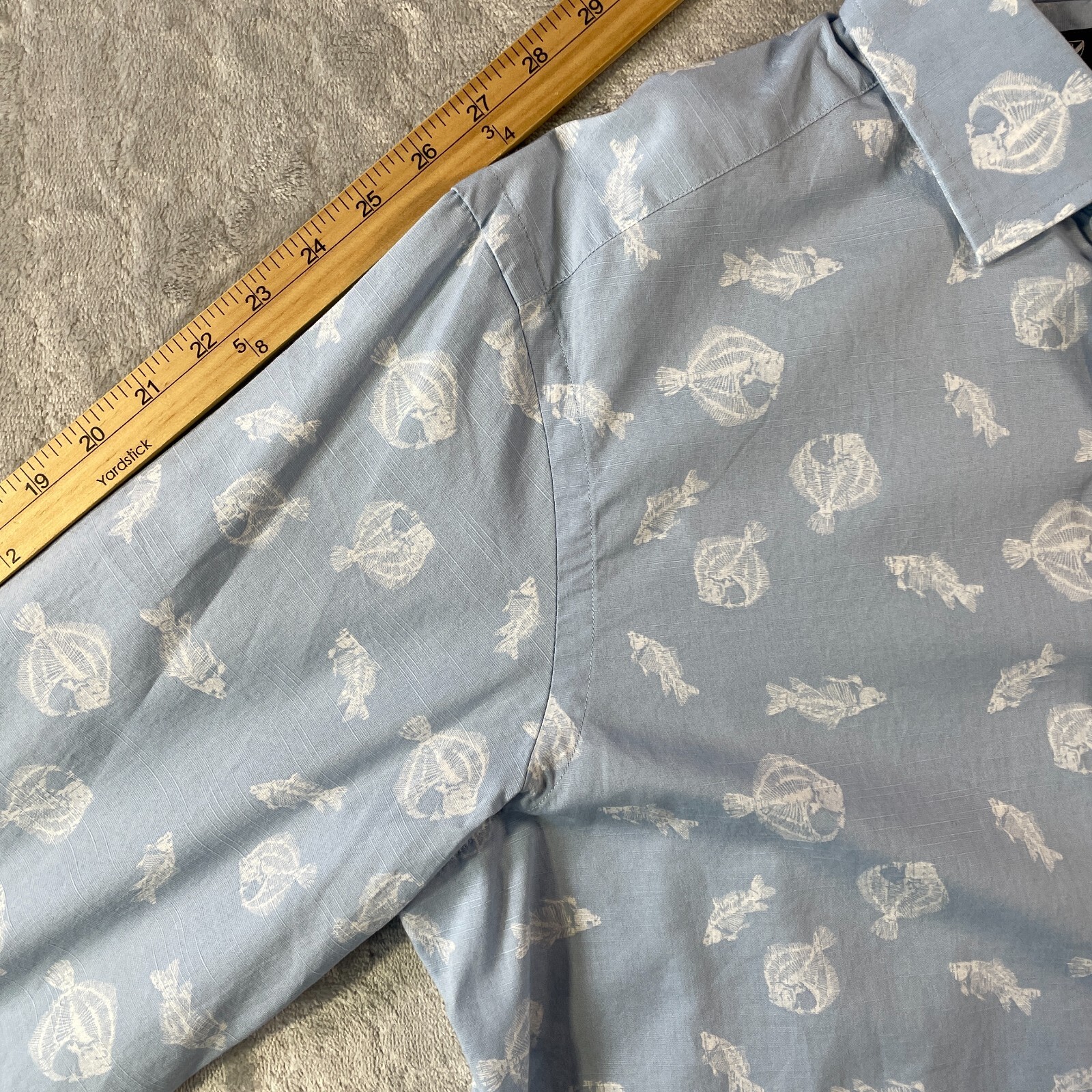 Cremieux Shirt Men Large Blue Fish Print Long Sleeve Resort Vacation Preppy
