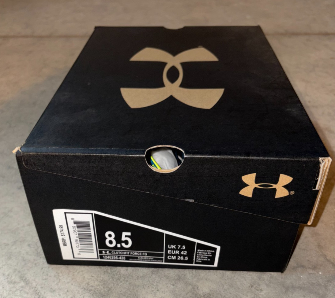 Under Armour Cleat – Men’s 8.5 ClutchFit Force FG (Neon Yellow/Blue), New in Box