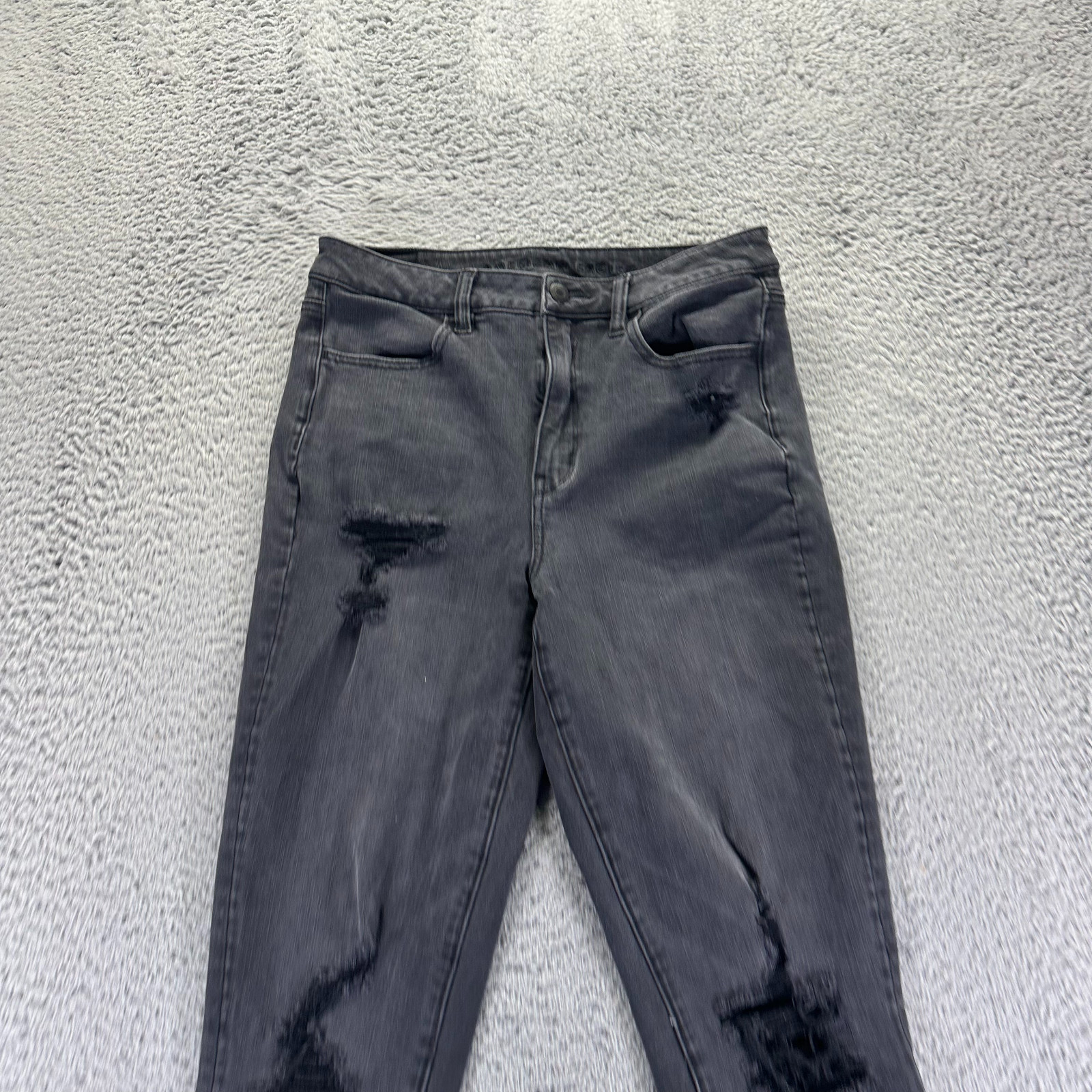 American Eagle Outfitters Jeans Womens 8 Black Denim Cotton Jegging Distressed
