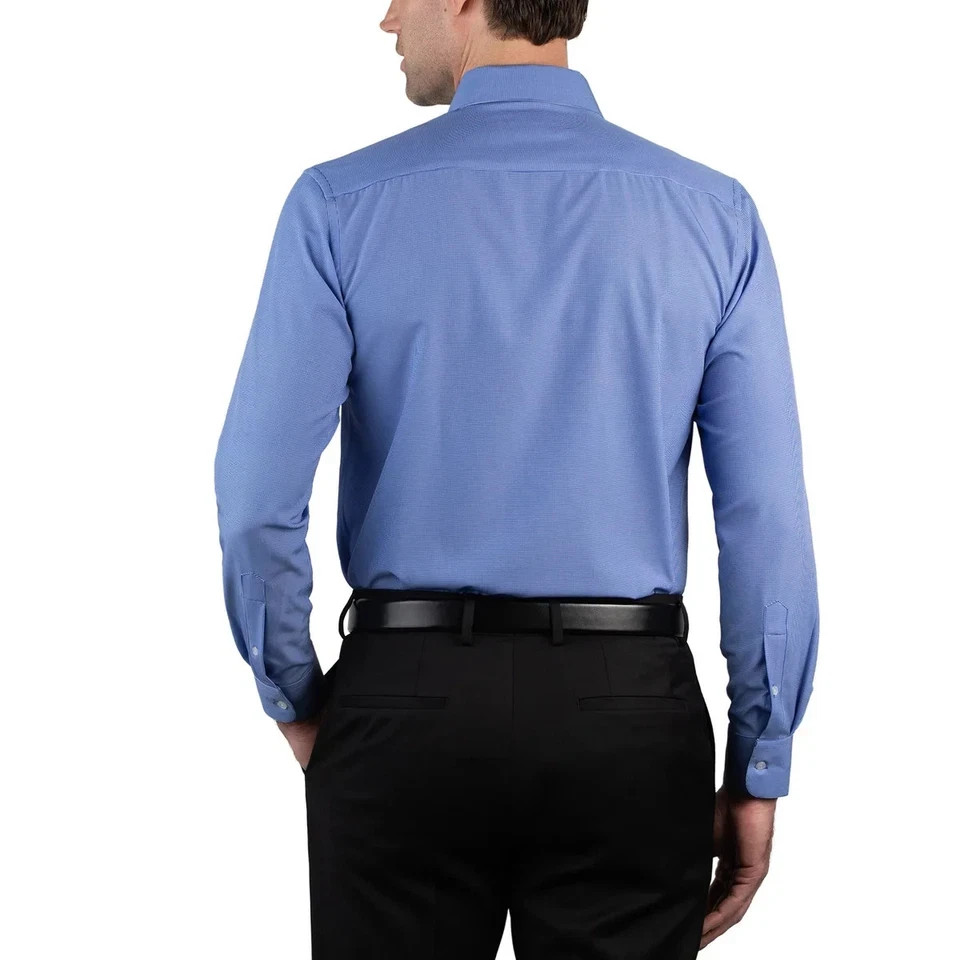 Nautica Men’s Performance Slim Fit Dress Shirt, Navy, XL (17-17.5, 32/33)