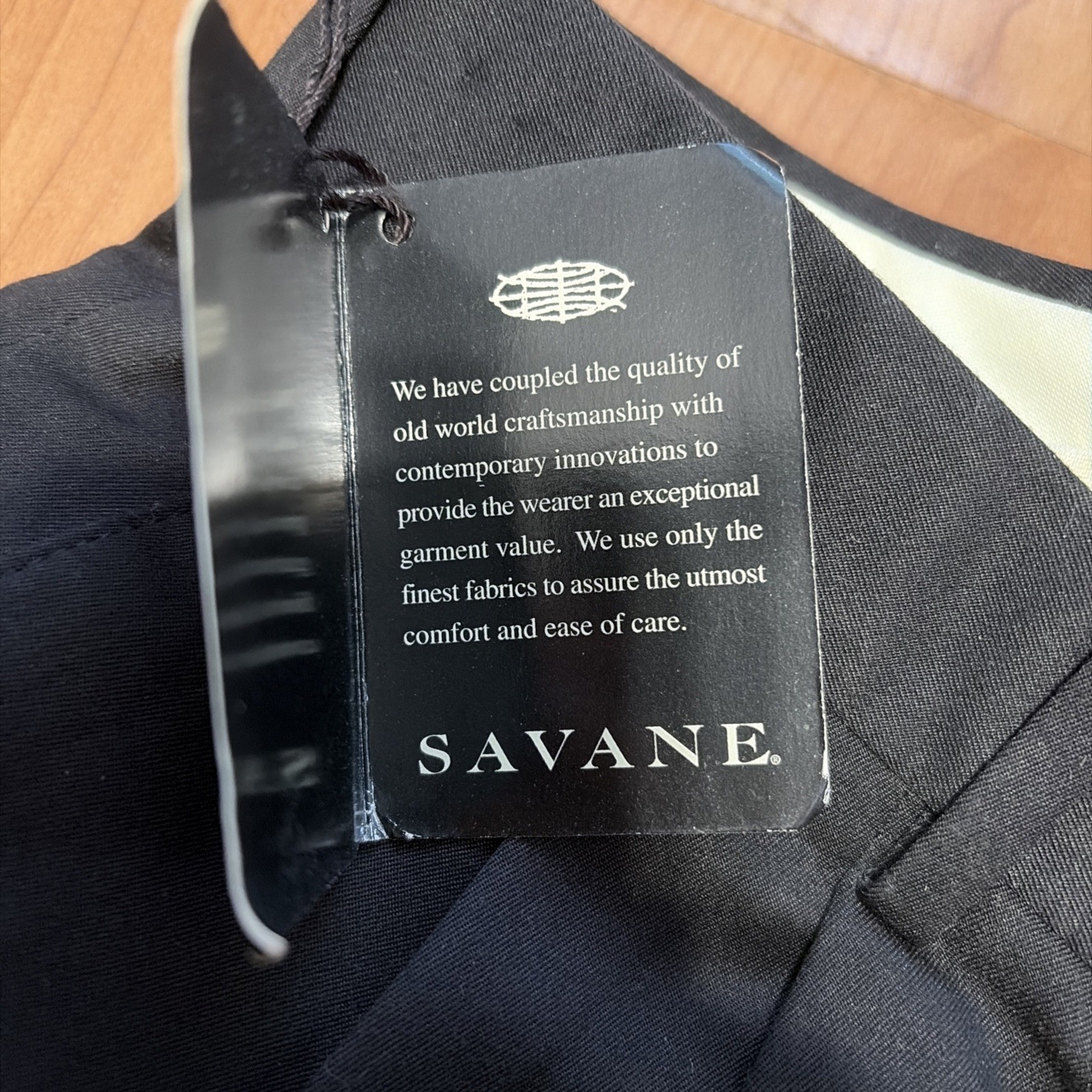 Savane Men’s Dress Pants 34×32 Black Pleated Front Straight Leg NWT