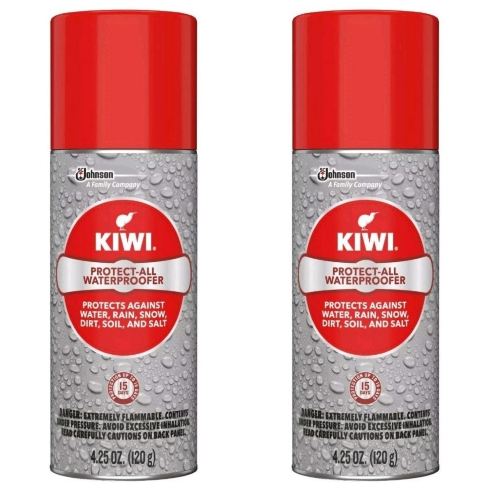 Kiwi Protect-All Waterproofer 4.25oz 2 Psck Shoes Fabric All Weather Shield