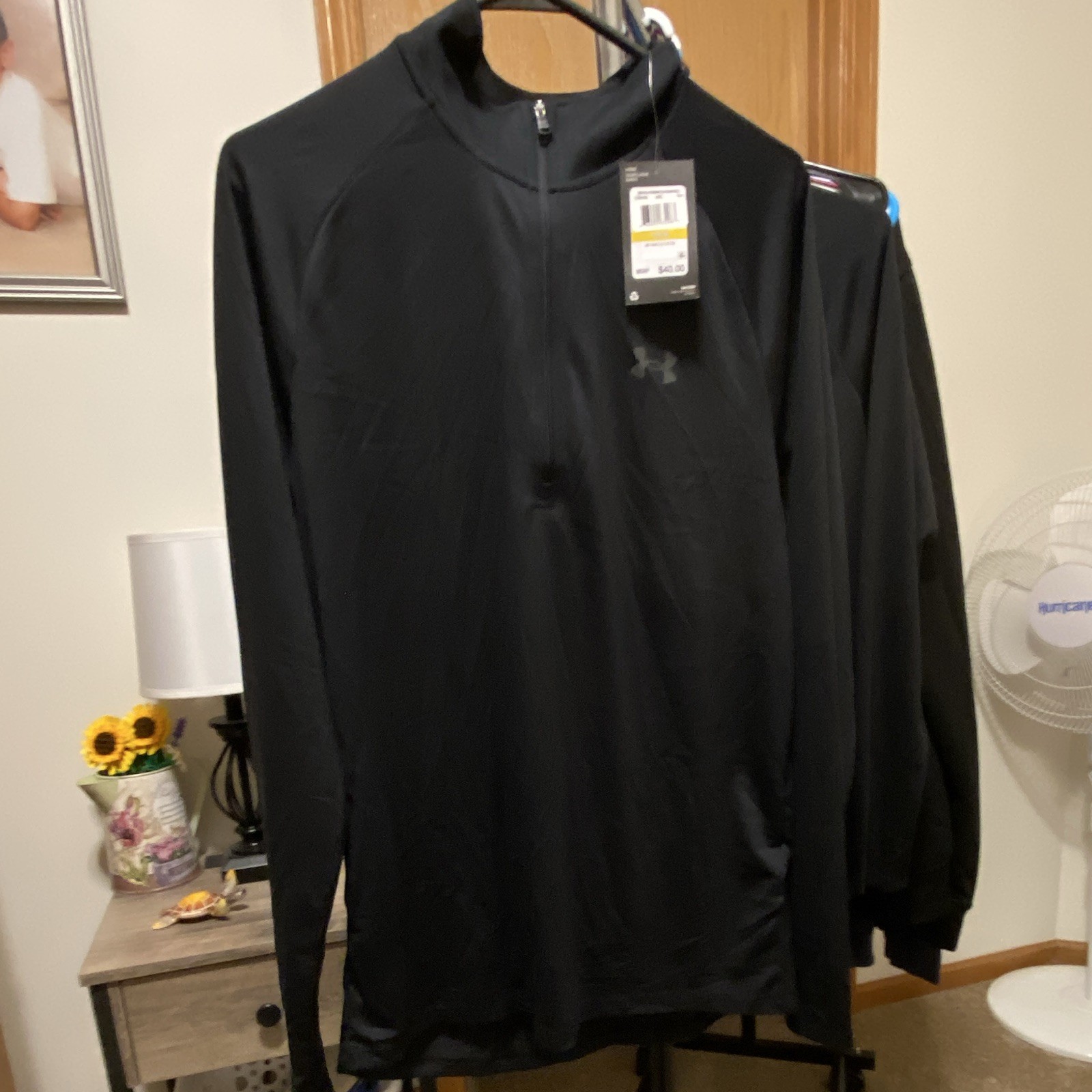 Under Armour UA Tech 2.0 1/2 Zip Loose Fit Black Long Sleeve Top Men’s M