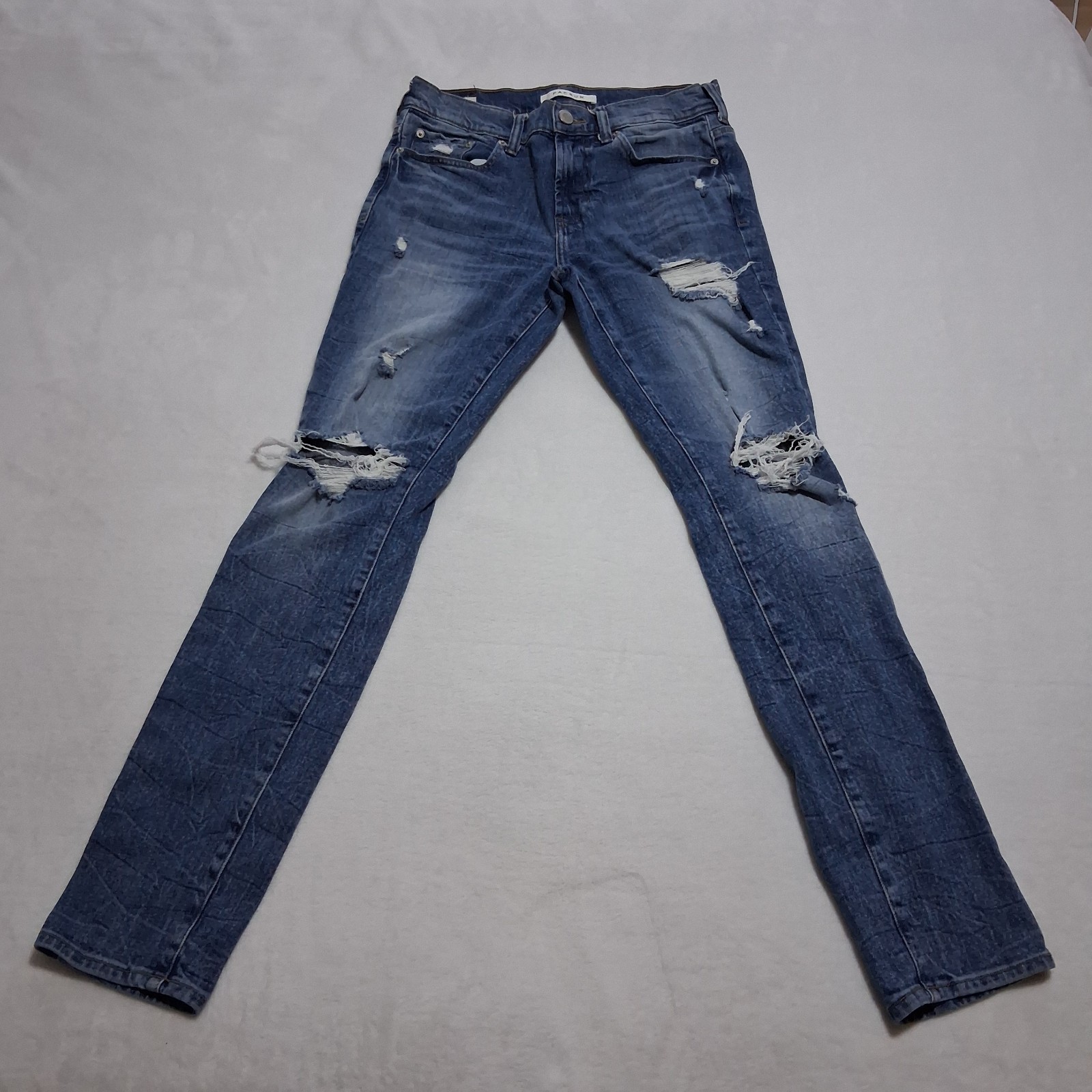 Pacsun Stacked Skinny Jeans Mens 30×32 Blue Denim Distressed Stretch