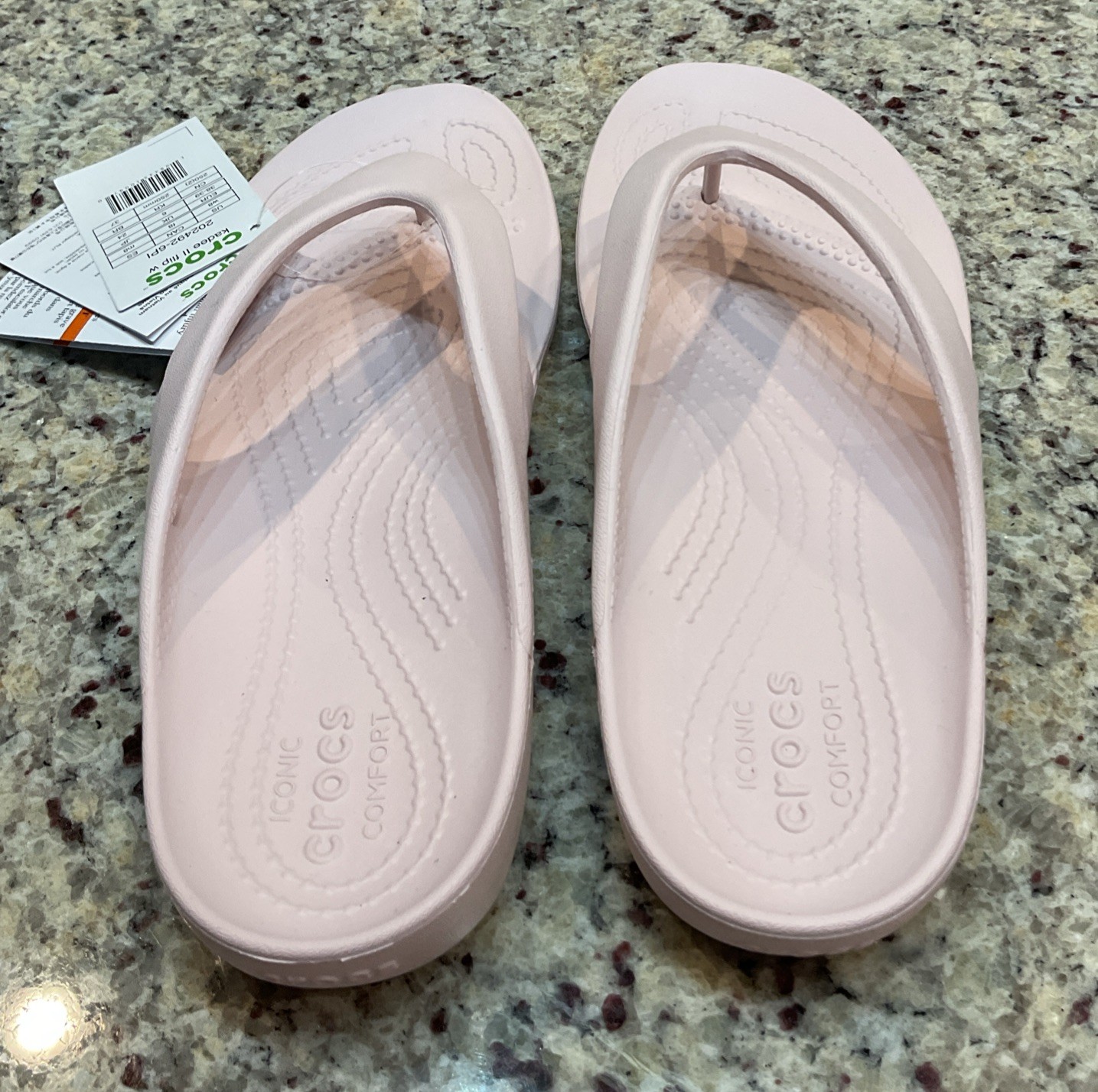 CROCS Women’s Sz 8/EUR 38 – 39 Kadee II BARELY PINK Flip-Flop 202492-6PI NWT