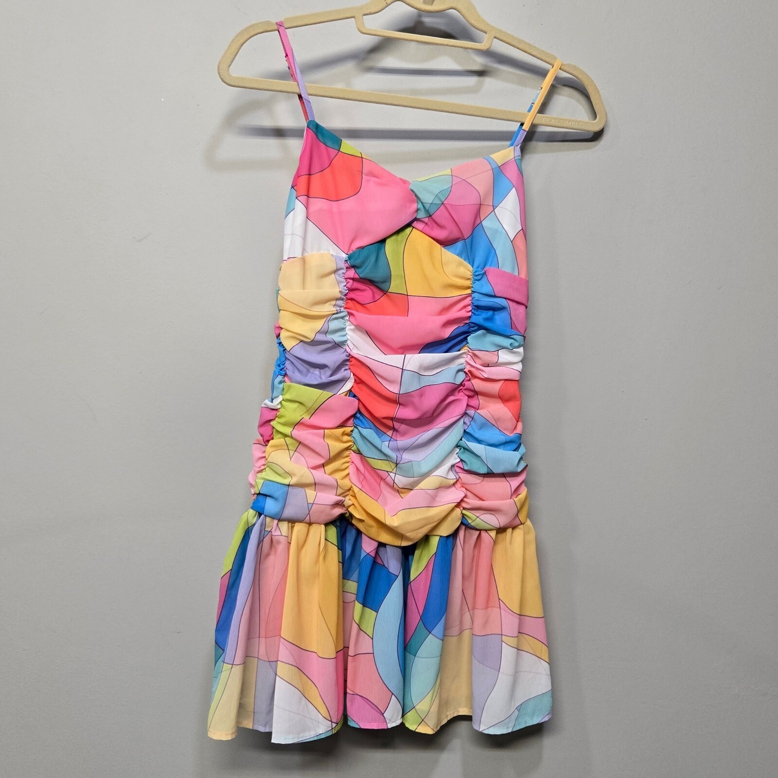 Sincerely Ours Aria Mini Dress XS Multicolor Pastel Festival Summer Whimsical