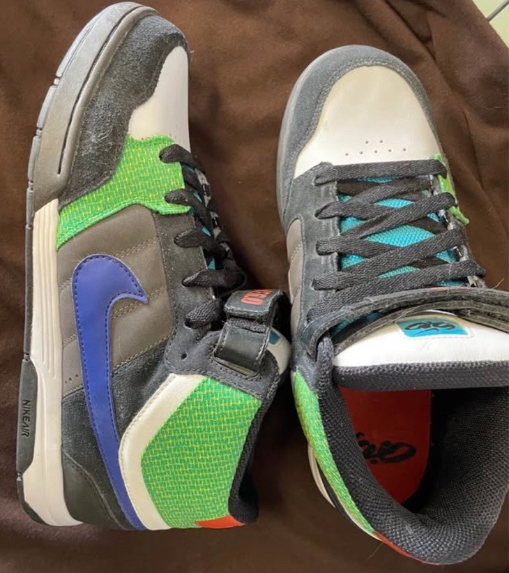 NIKE 6.0 Air Mogan Mid Black White Green Blue Sneaker Mid Top 318466-151