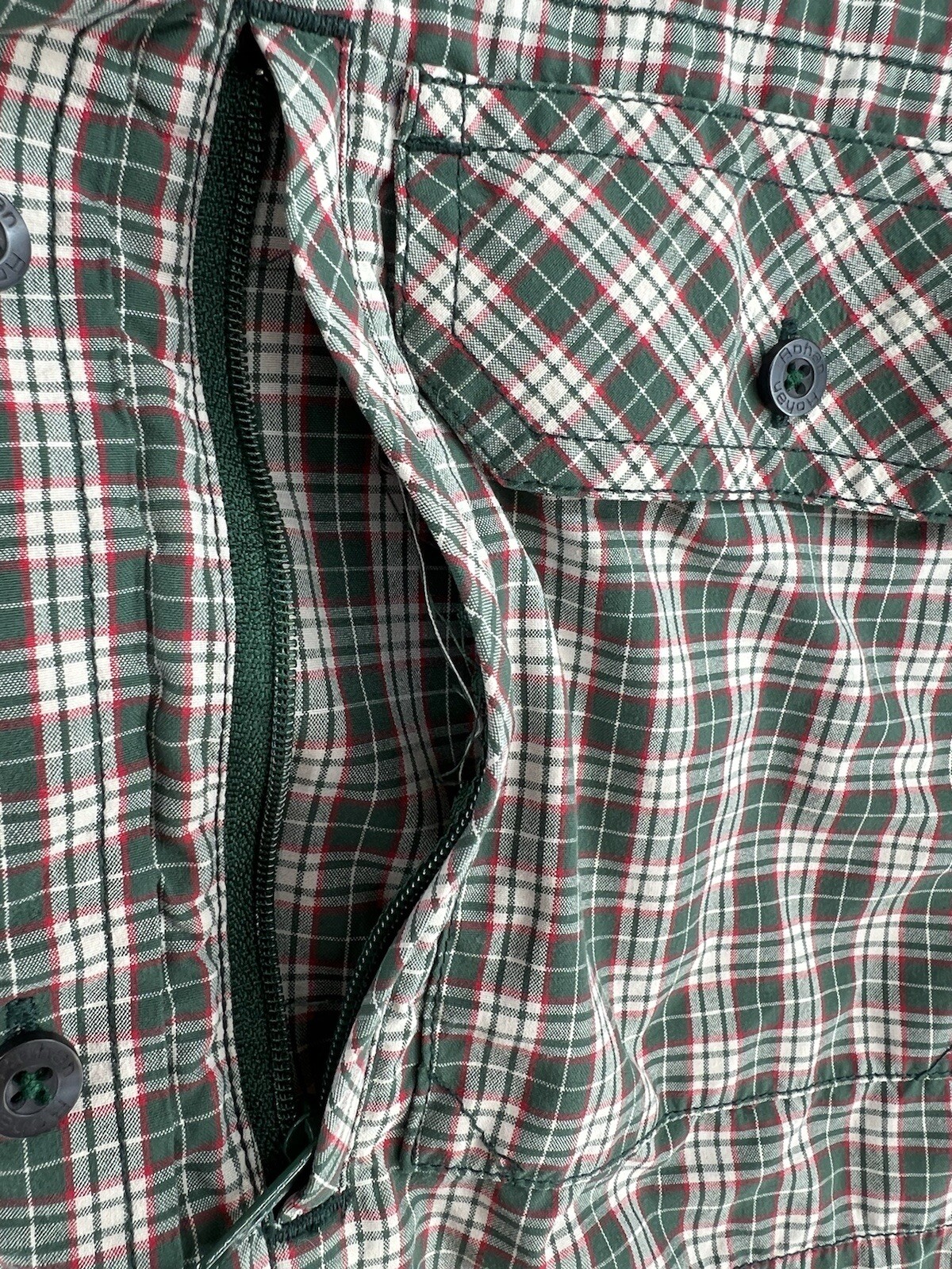 Rohan Wayfarer Mens Shirt Large Muticolor Plaid Button Up Long Sleeve Zip Pocket