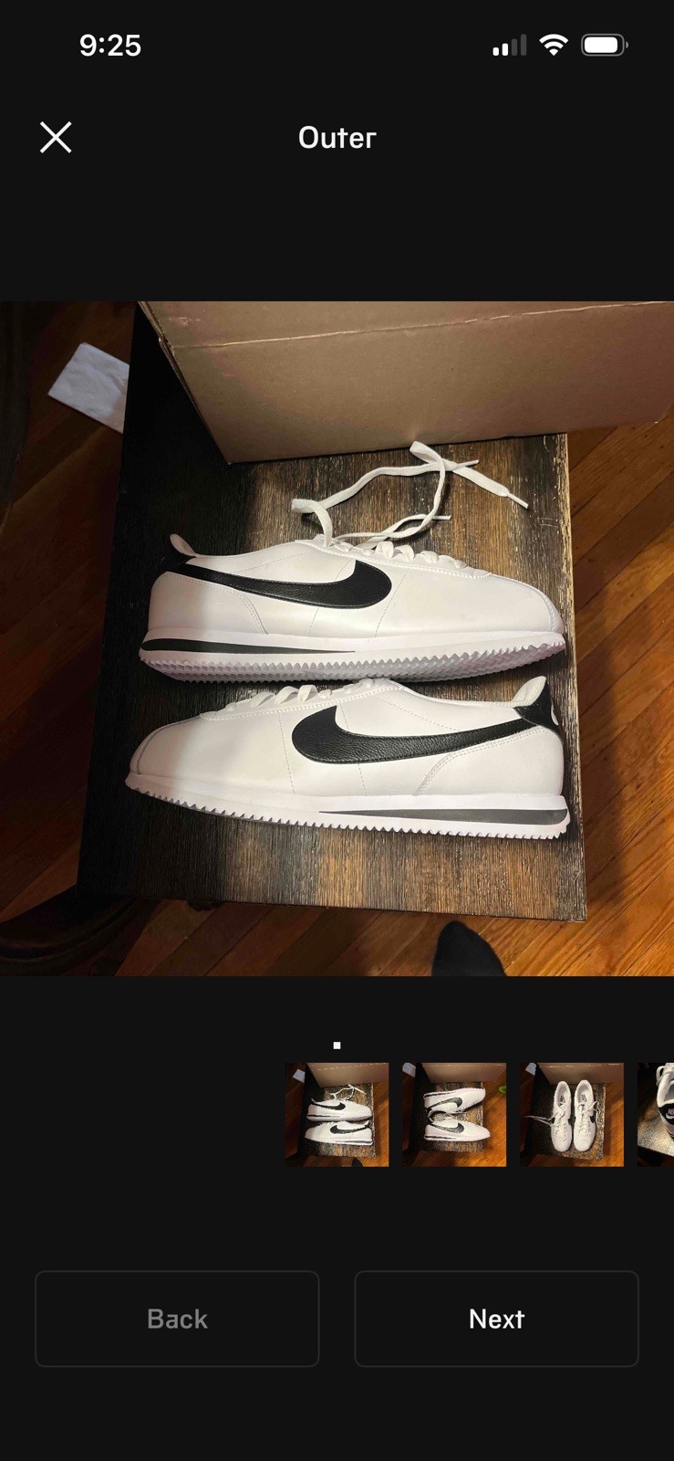 Nike Cortez White Black Size 12 Men Tried On condition DM4044-105 12m 12 men’s