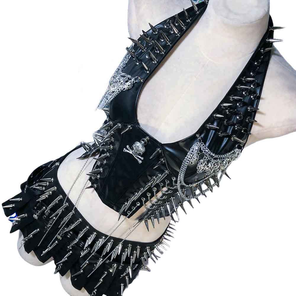 Goth Tops Cyber Gothic Tank Grunge Spiked Y2K Emo Clothing Punk Rock Clothes