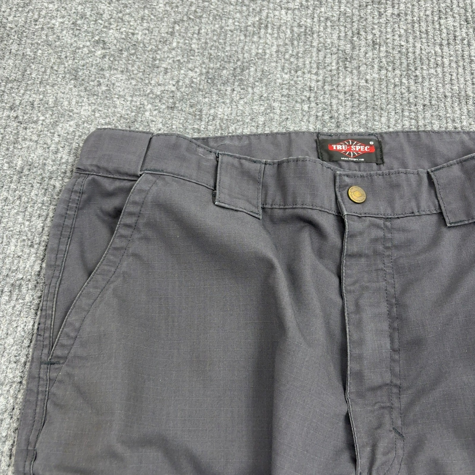 Tru Spec Cargo Pants Mens 38 Grey Poly Cotton Ripstop Tactical Shorts Style