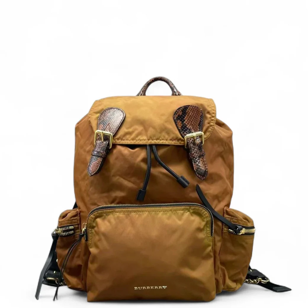 Burberry Medium Rucksack Backpack Brown Nylon (qy052726f5r)