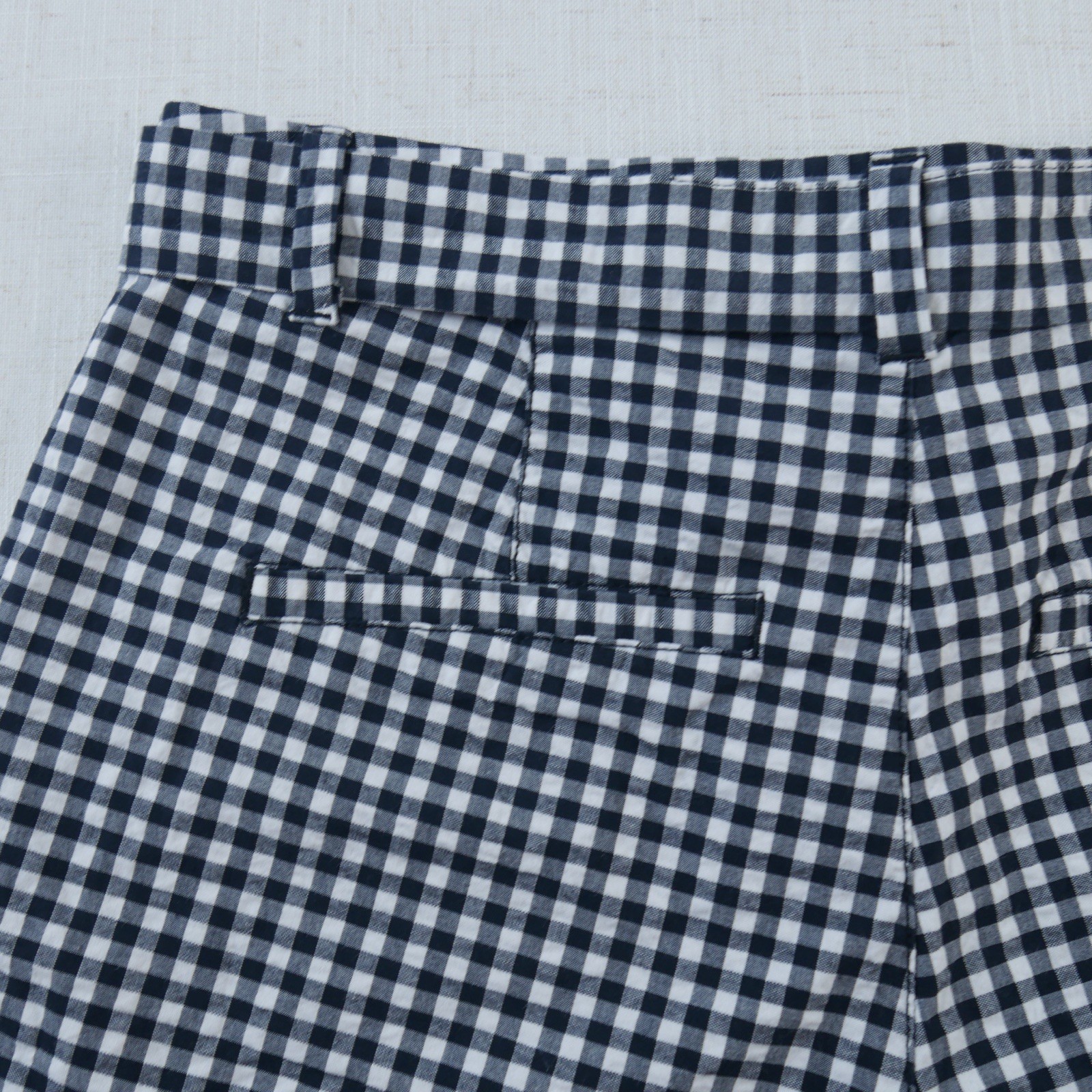 Preppy Old Navy Womens Sz 2 Tie Front Gingham Black White Mid Rise Chino Short