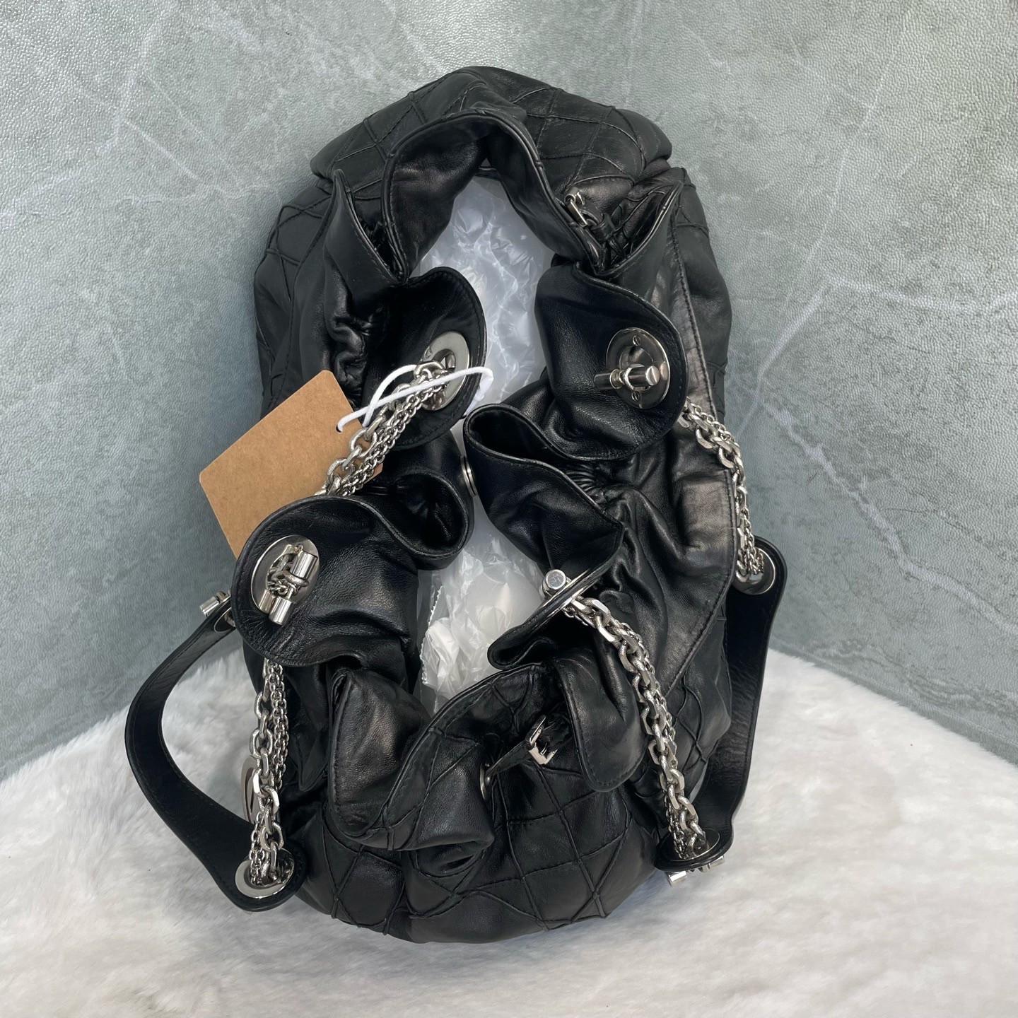 Dior Pre-Owned Authentic Shoulder Bag 40*16*25 Silver Free Tracked Shipping