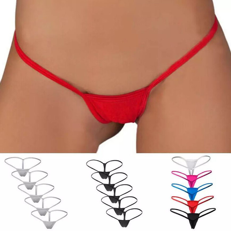 5 Pack Lot Mini G-String Underwear Women Sexy Thong Panties Micro Lingerie Panty