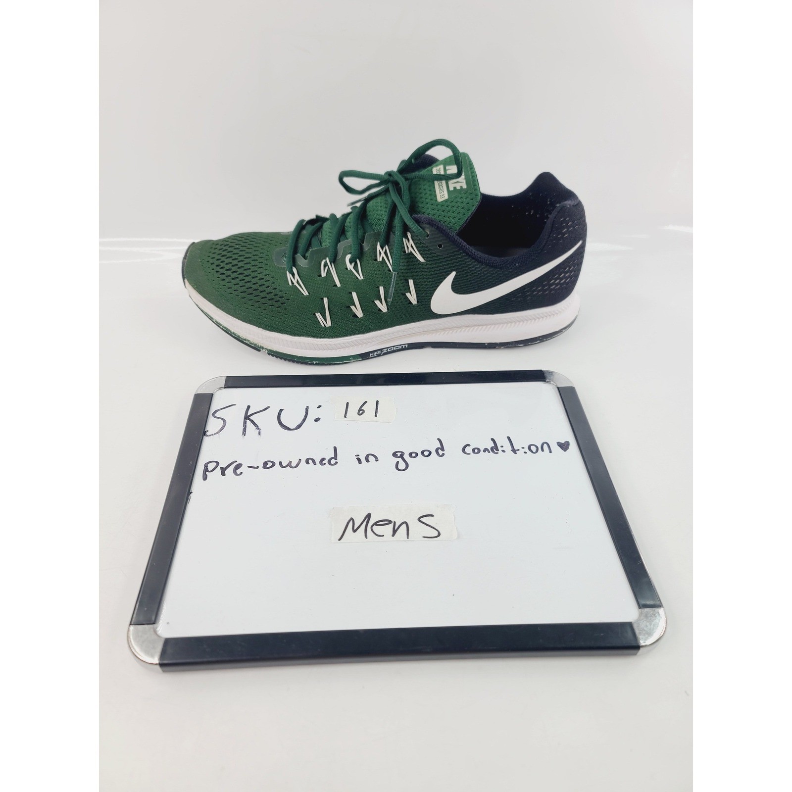 Nike, Mesh/Synthetic/Rubber Running Athletic Shoes, Men, Size 14, Green/Black.