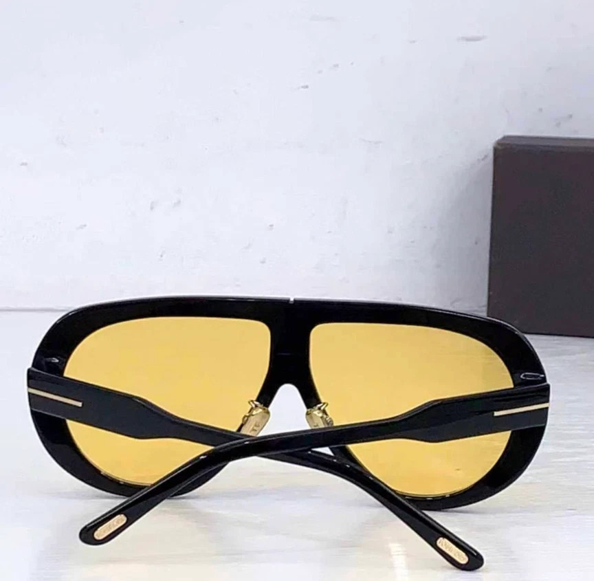 Tom Ford Troy Sunglasses FT0836 Black/Yellow 61-10-140mm With Case New
