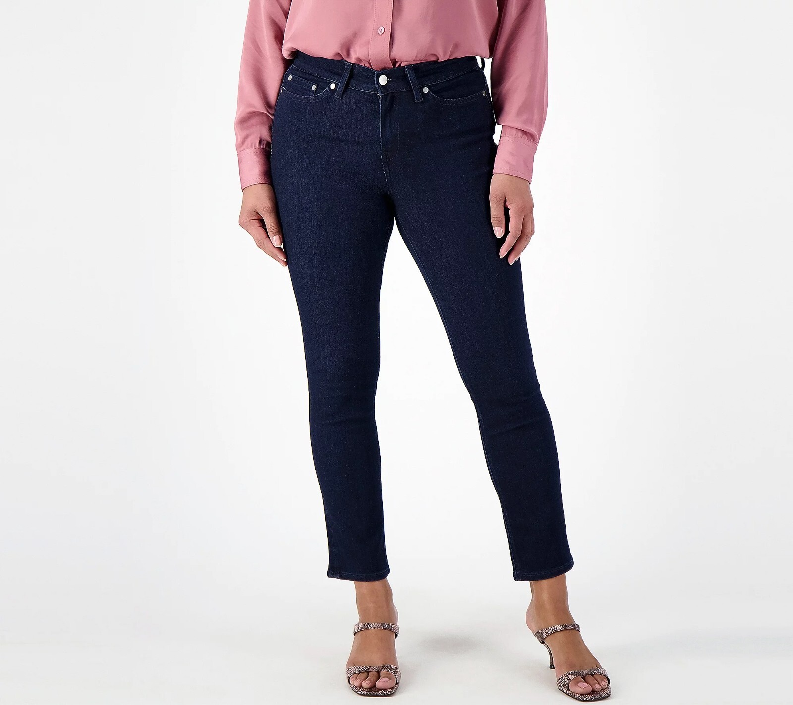 Encore by Idina Menzel Regular Skinny Ankle Jeans – Rinse Wash (Sz 2) a516301