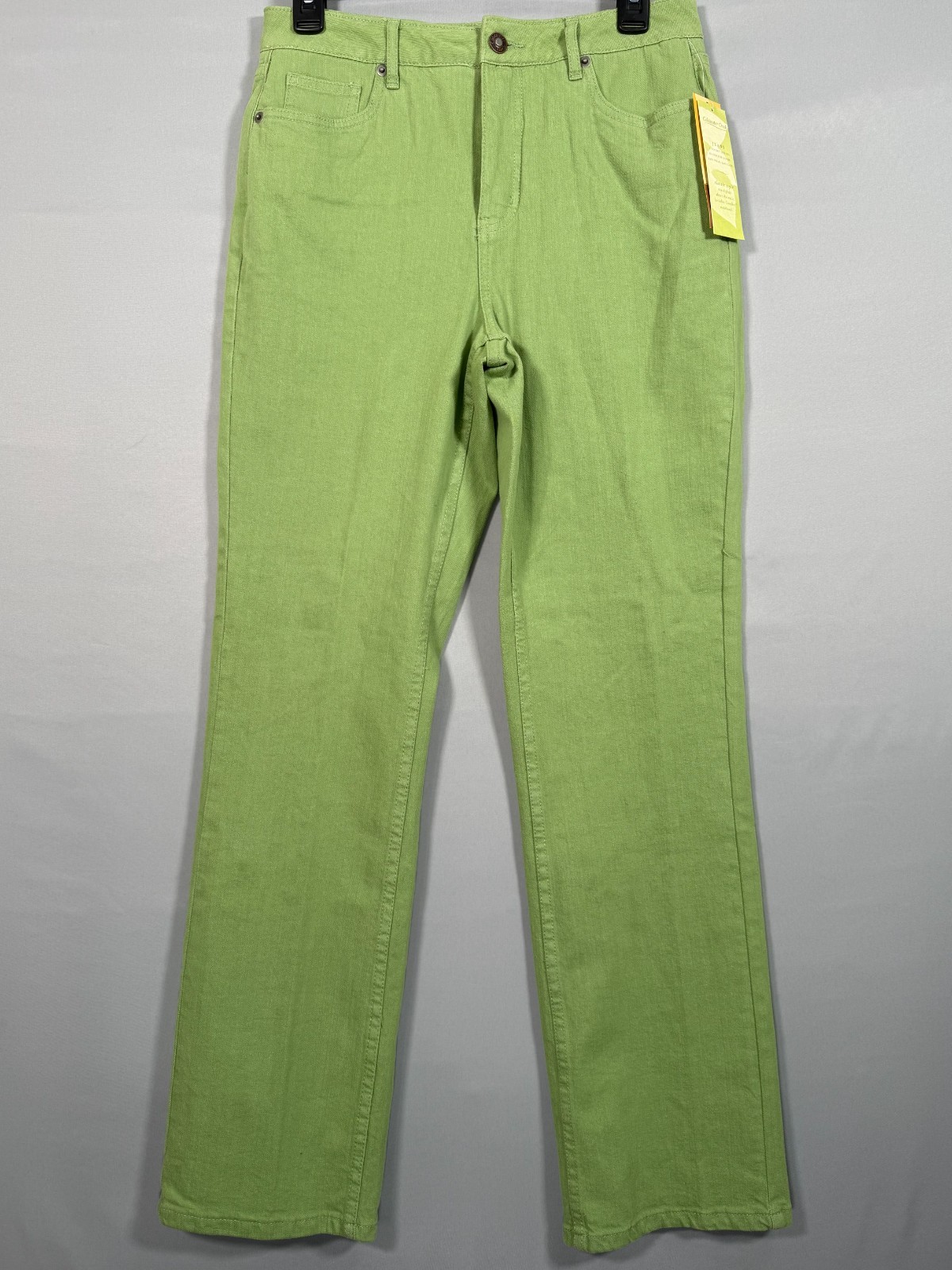 Coldwater Creek Women Green Denim 6 29×31″ Contour Waist Straight Leg Jeans