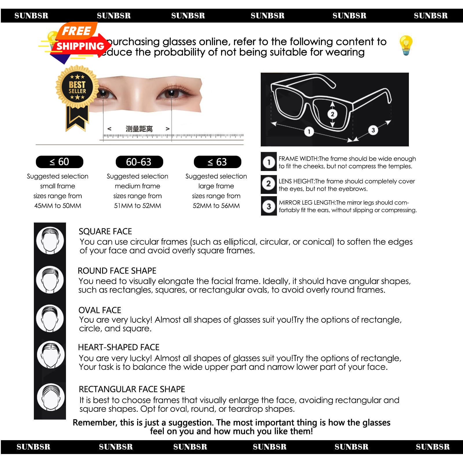 SUNBSR Retro Rectangle Sunglasses Mens Womens Orange 60mm, Grey+orange