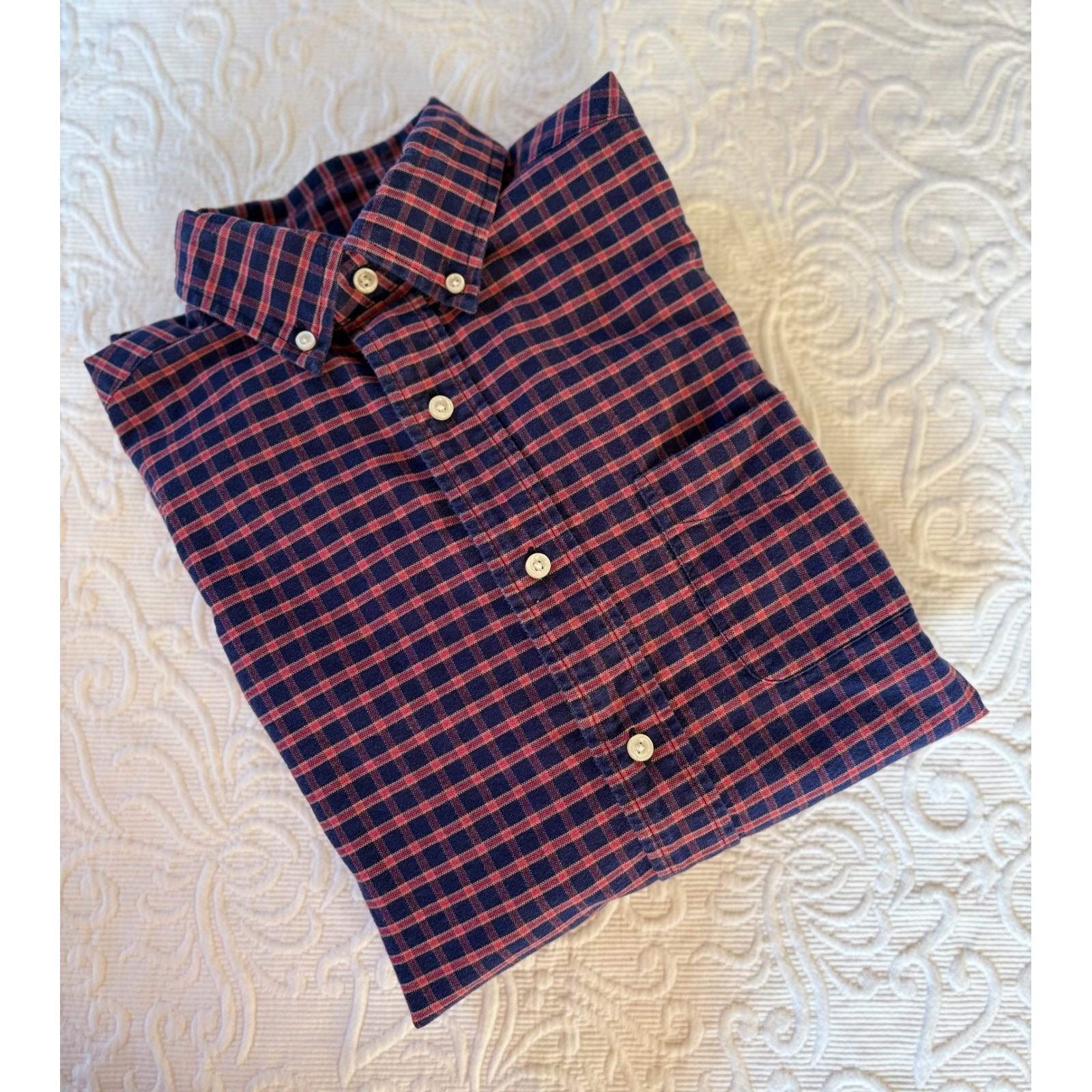 CREMIEUX CLASSICS Mens Button Down Shirt Plaid Long Sleeve Size S