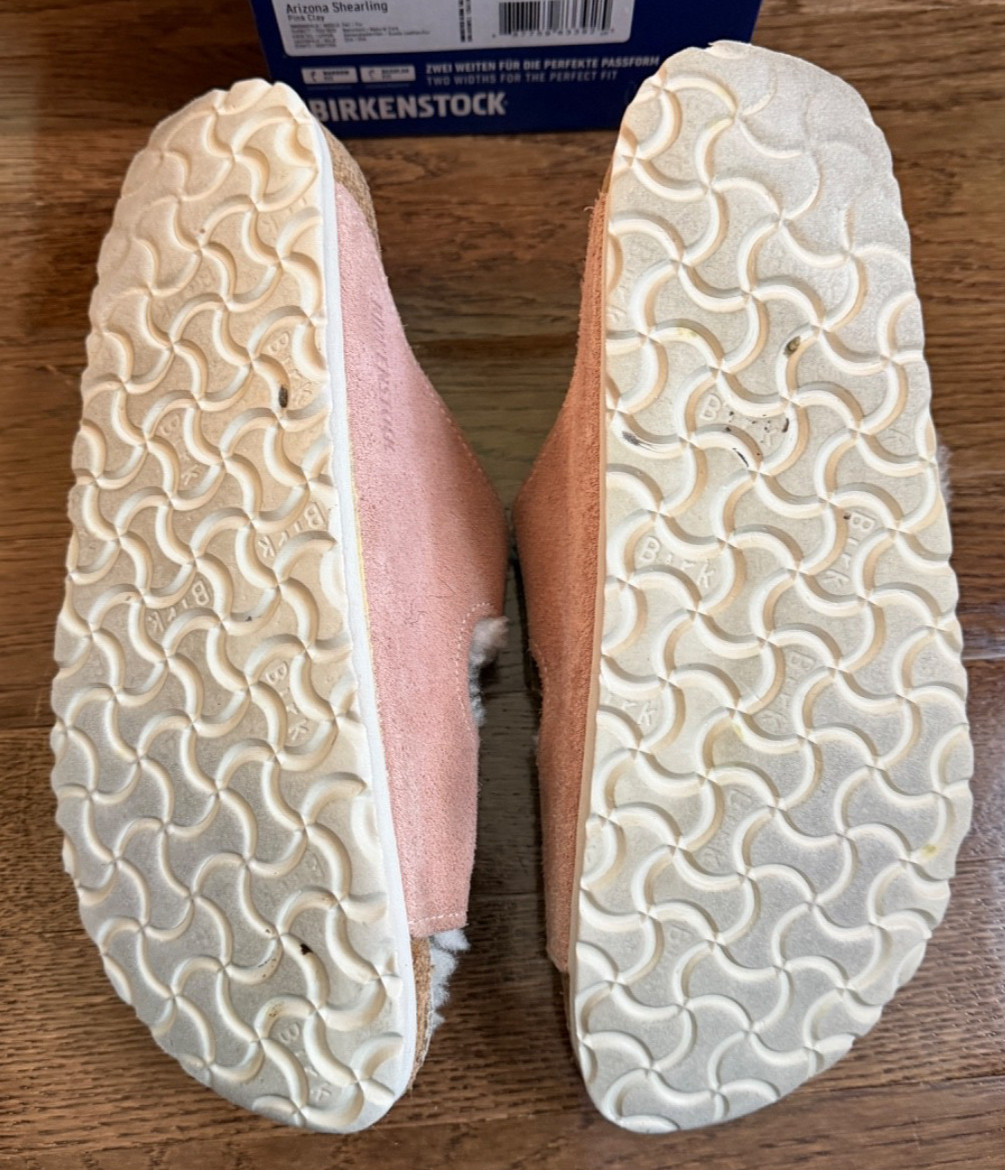 Birkenstock Arizona Shearling sandals Pink Clay size 39 (US 8-8.5) w/box used