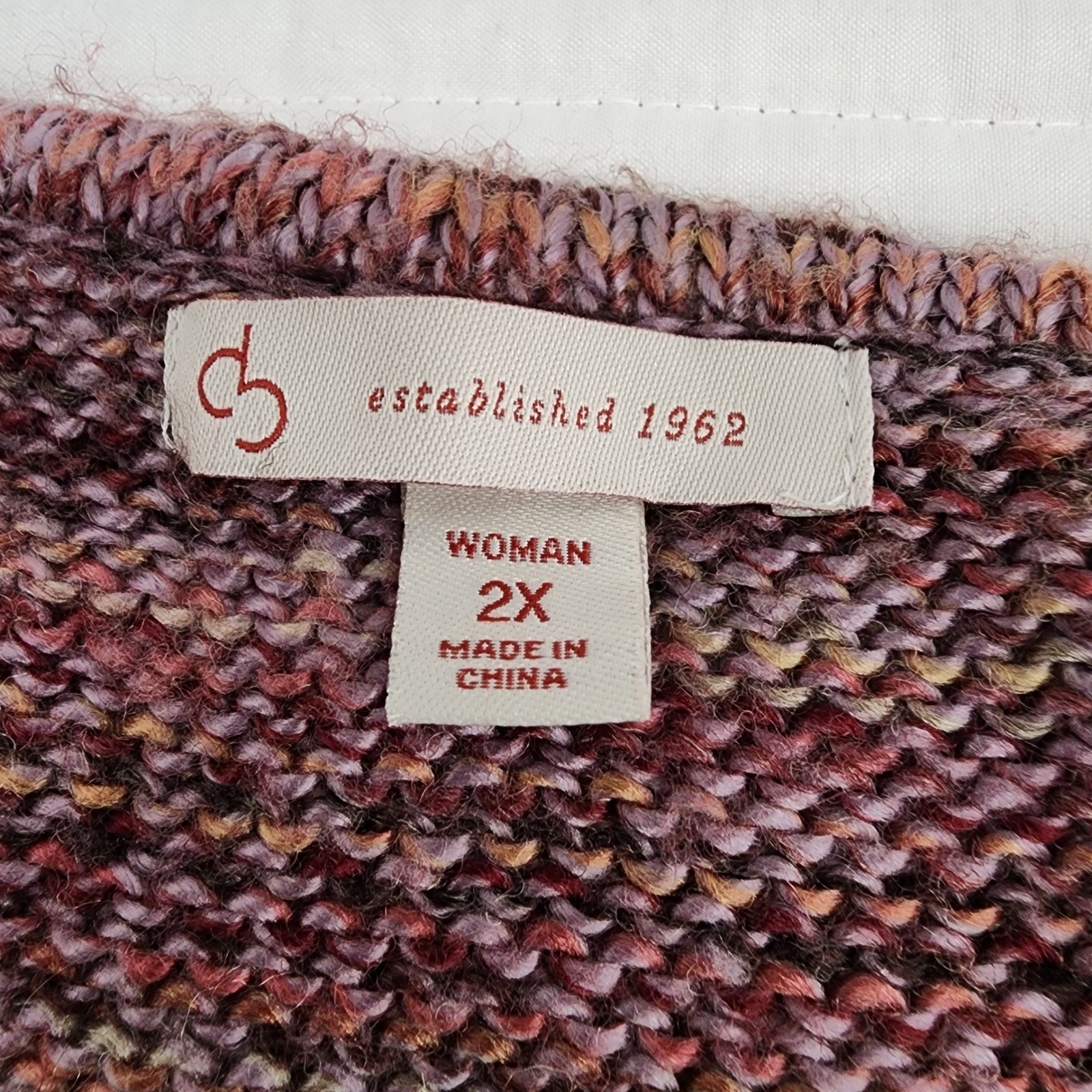 DB Established 1962 Woman 2X Sweater Knit Open Weave Pullover Layering Top