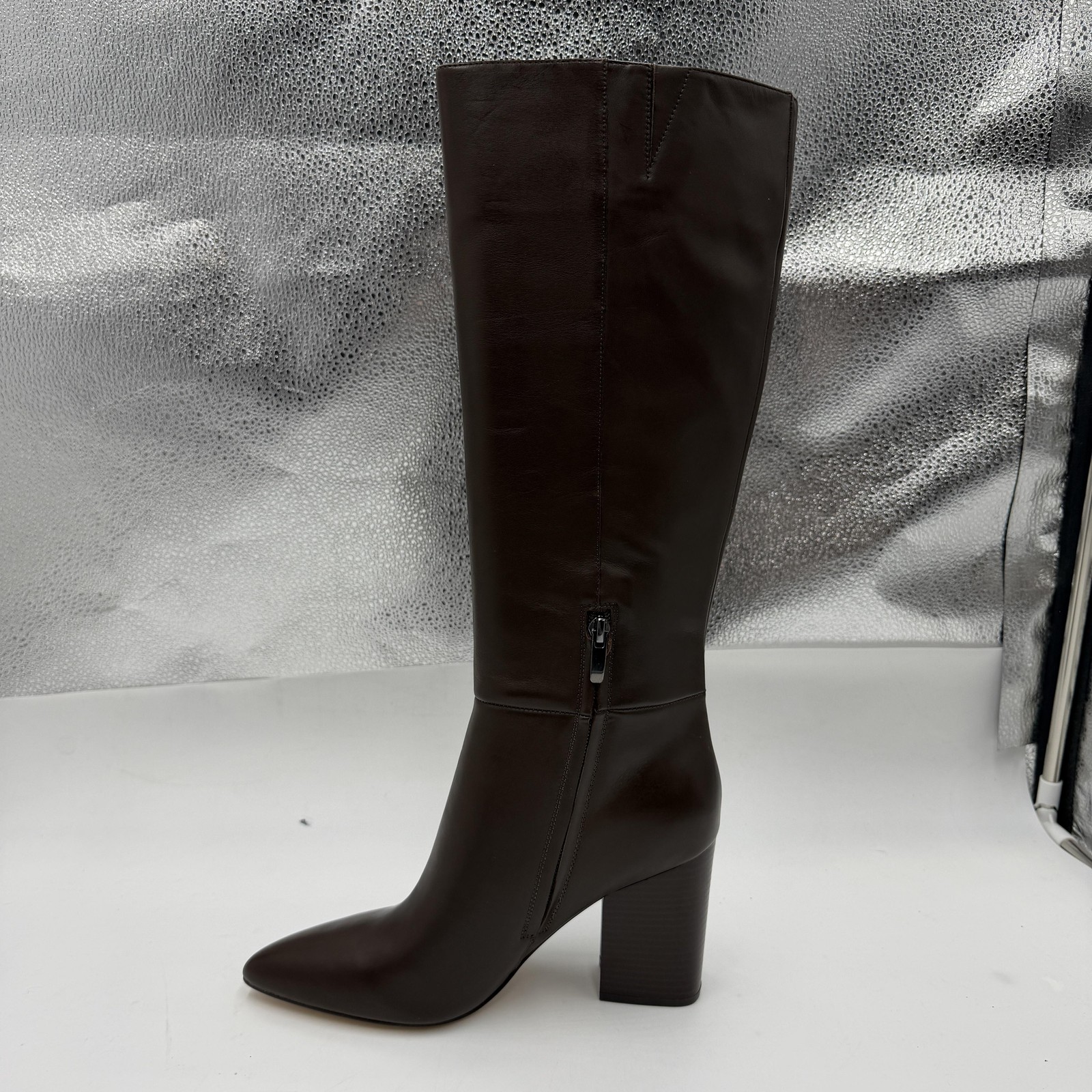 Nine West Peachey Knee HIgh Riding Boots, Women’s Size 9, Brown Block Heel