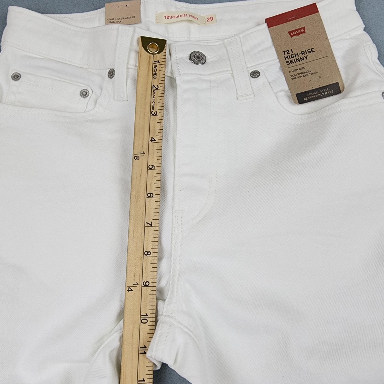 Levi’s 721 High Rise Skinny Jeans Womens 29×30 White Stretch Denim Casual NWT