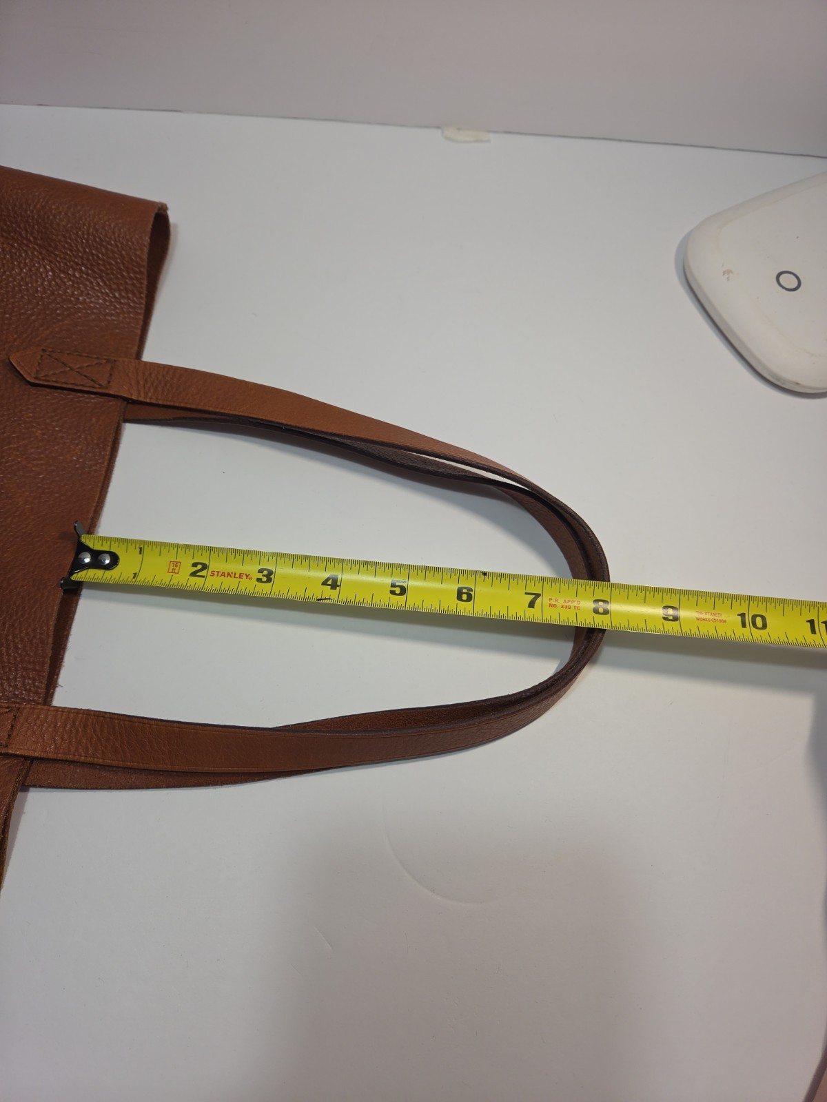 Madewell Cognac Brown Pebbled Leather Tote Bag Double Handle Carryall