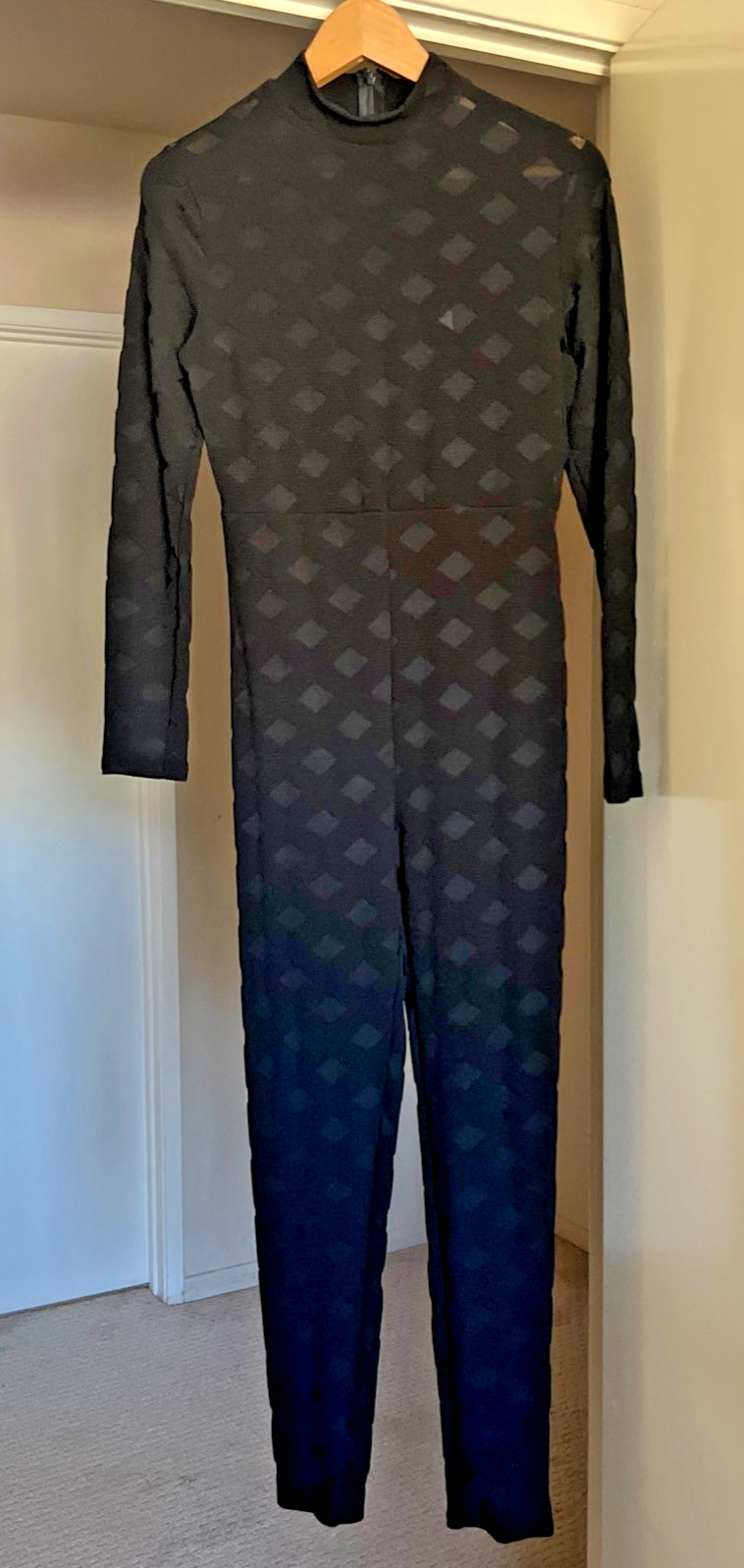 Fashion Nova See Right Through Mesh Jumpsuit Black Size L NWT
