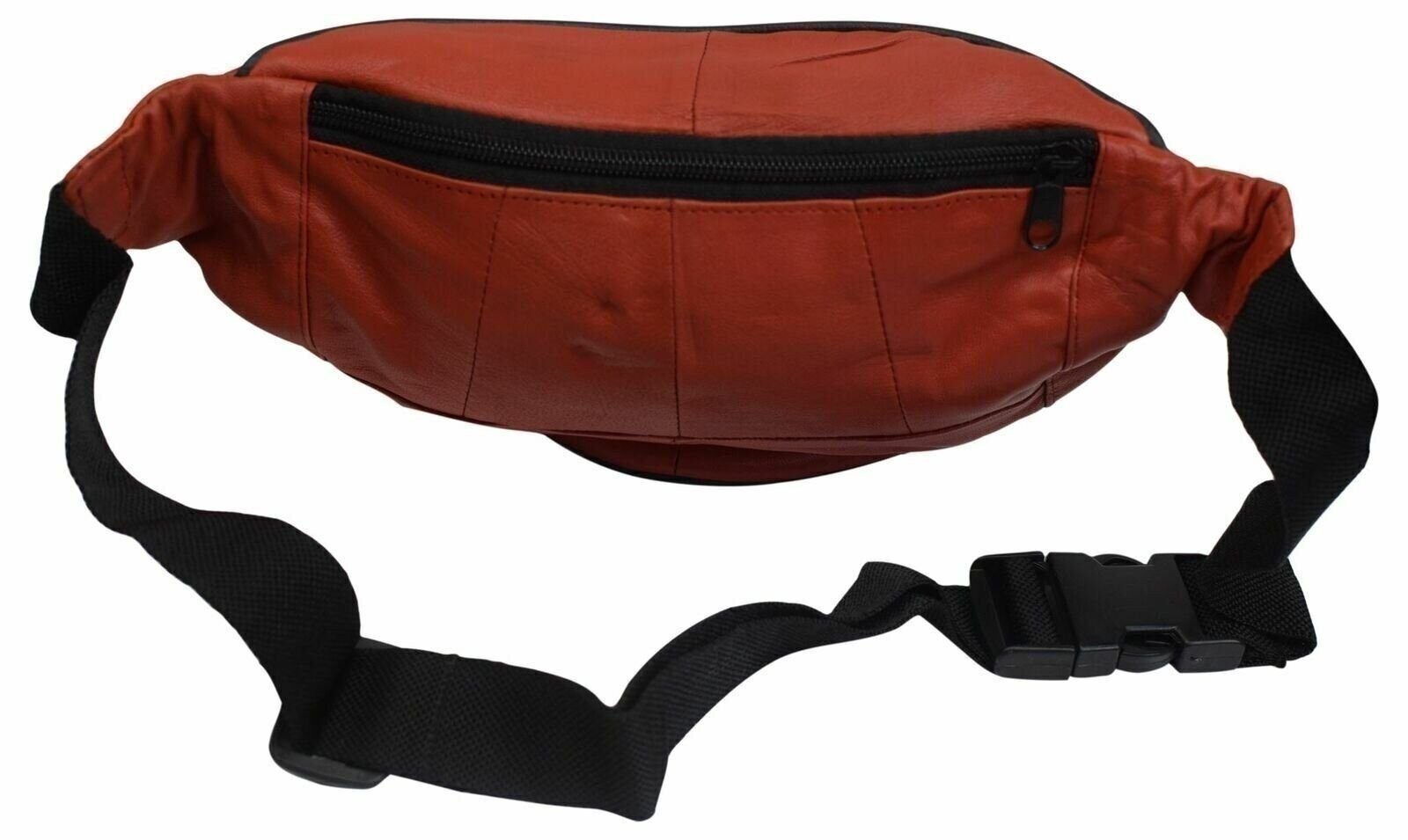 Mens Womens Genuine Leather Fanny Pack Pouch Waist Bag Slim Design Hiking Campin