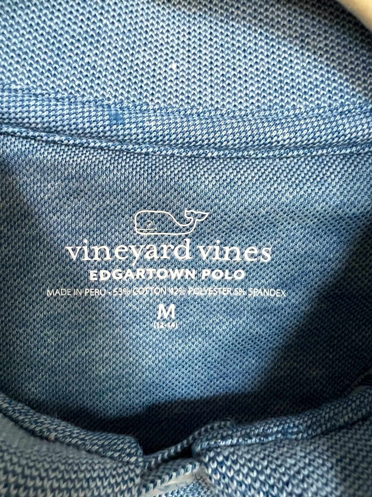 Vineyard Vines Striped Blue Edgartown Polo Shirt – Boy’s Sz M(12-14) EUC