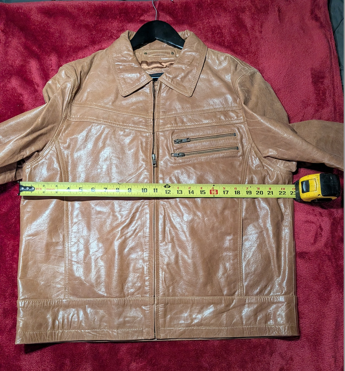 NWT Tanners Avenue 100% Genuine Leather Jacket Men’s XL In Cognac Color