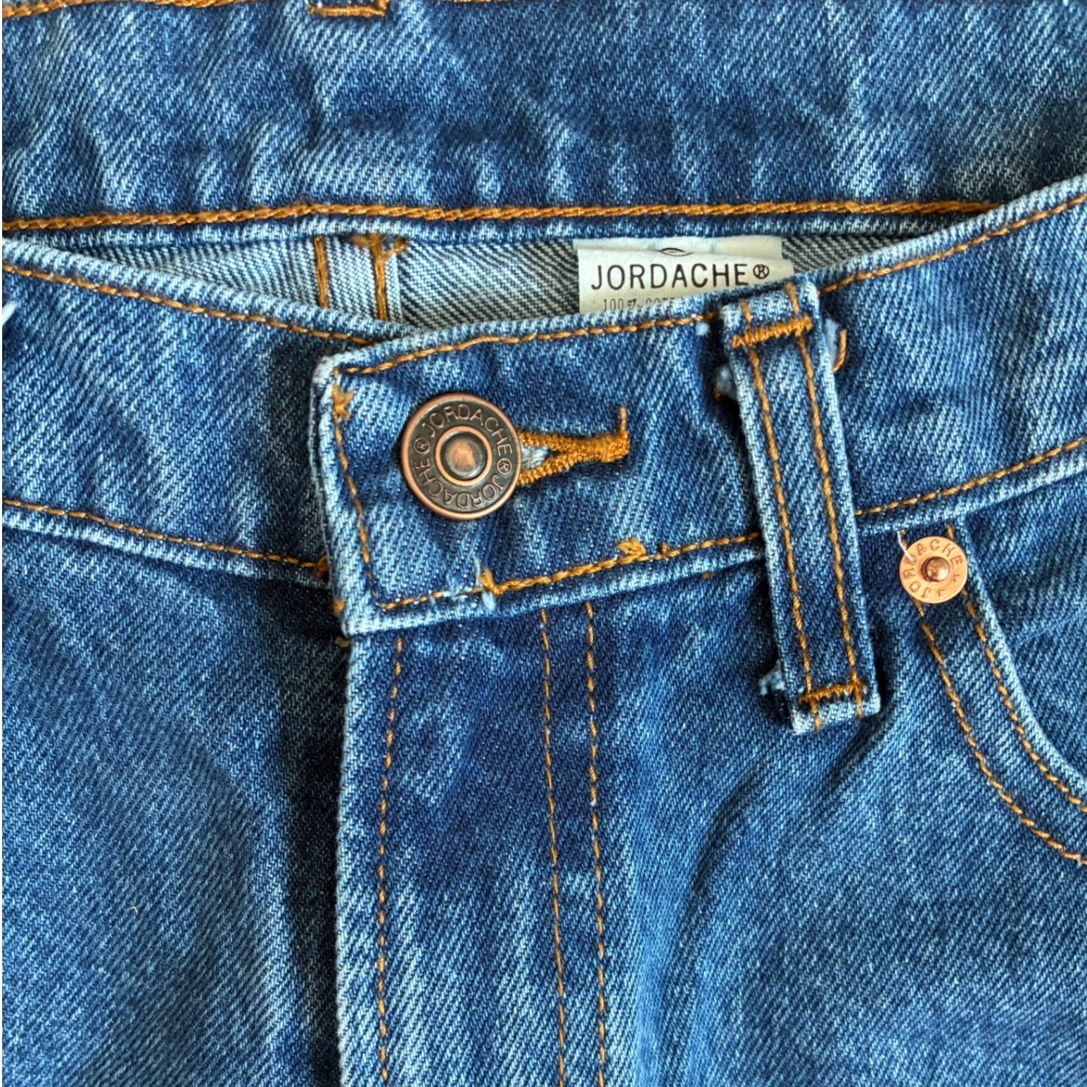 Jordache Vintage High Waist Classic Fit Straight Leg Blue Jeans 100% Cotton 9/10