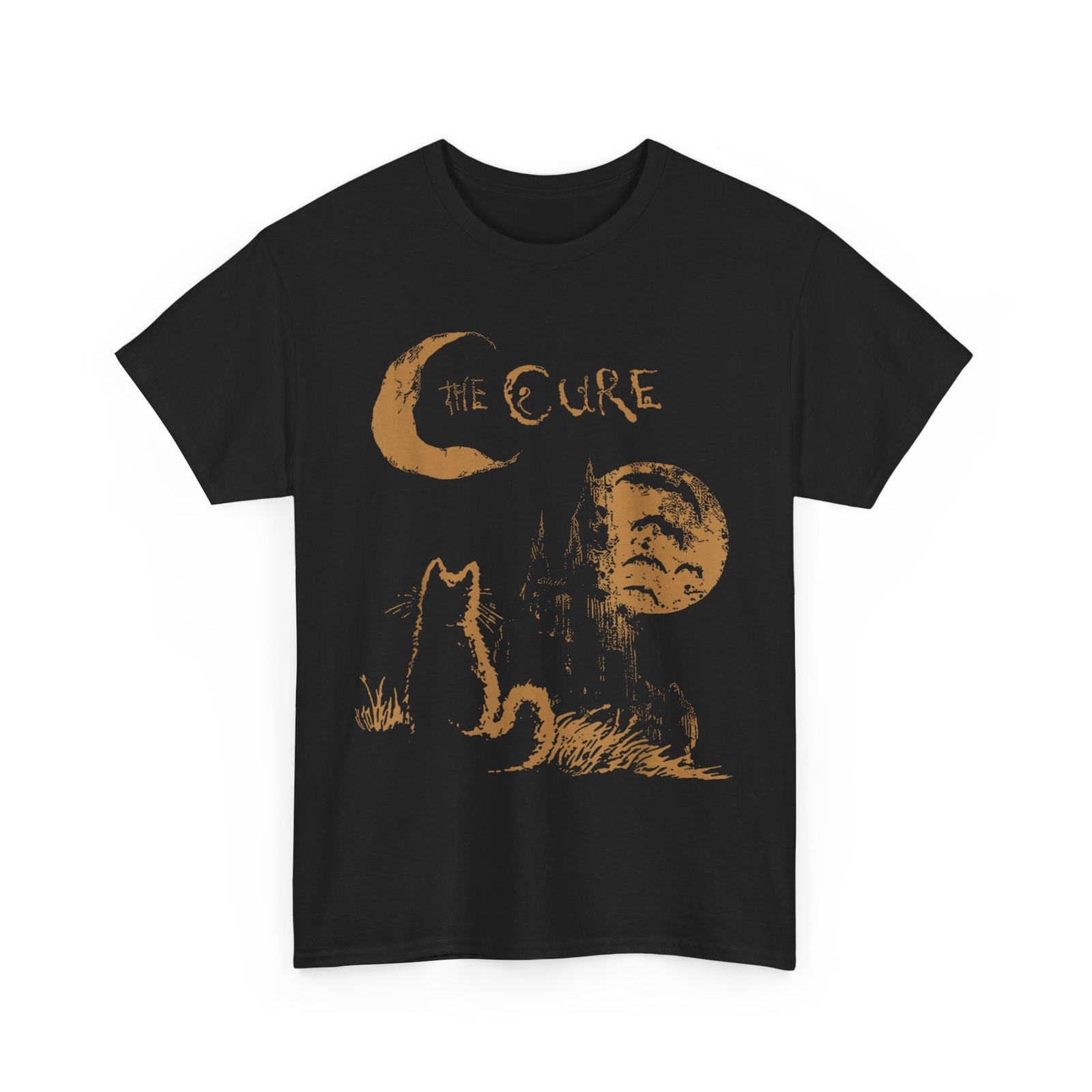 The Cure Vintage Cat Moon Funny The Cure Cat Lover Women Men T-Shirt