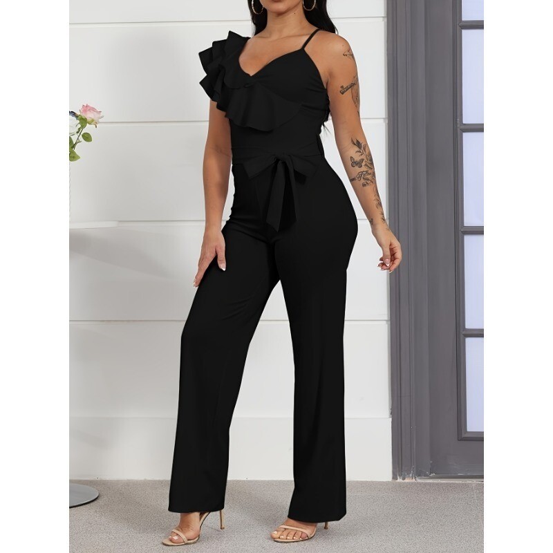 Womens V-Neck Sleeveless One Piece Jumpsuits | Romper Wide Leg Pant|Sexy Party