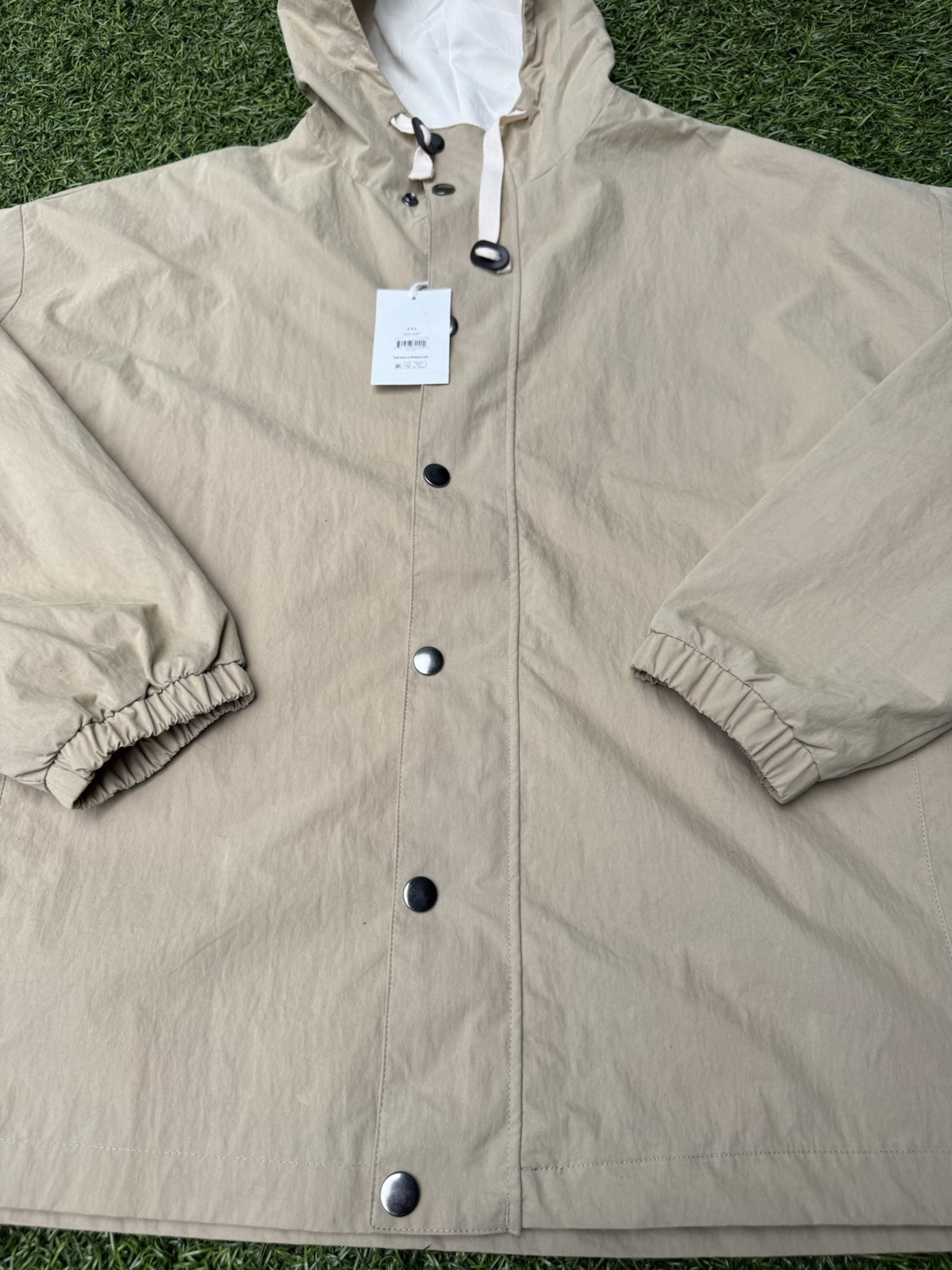 UMen’s Size 2XL Utility Jacket Hooded Tan Khaki Free Assembly Cotton Blend New