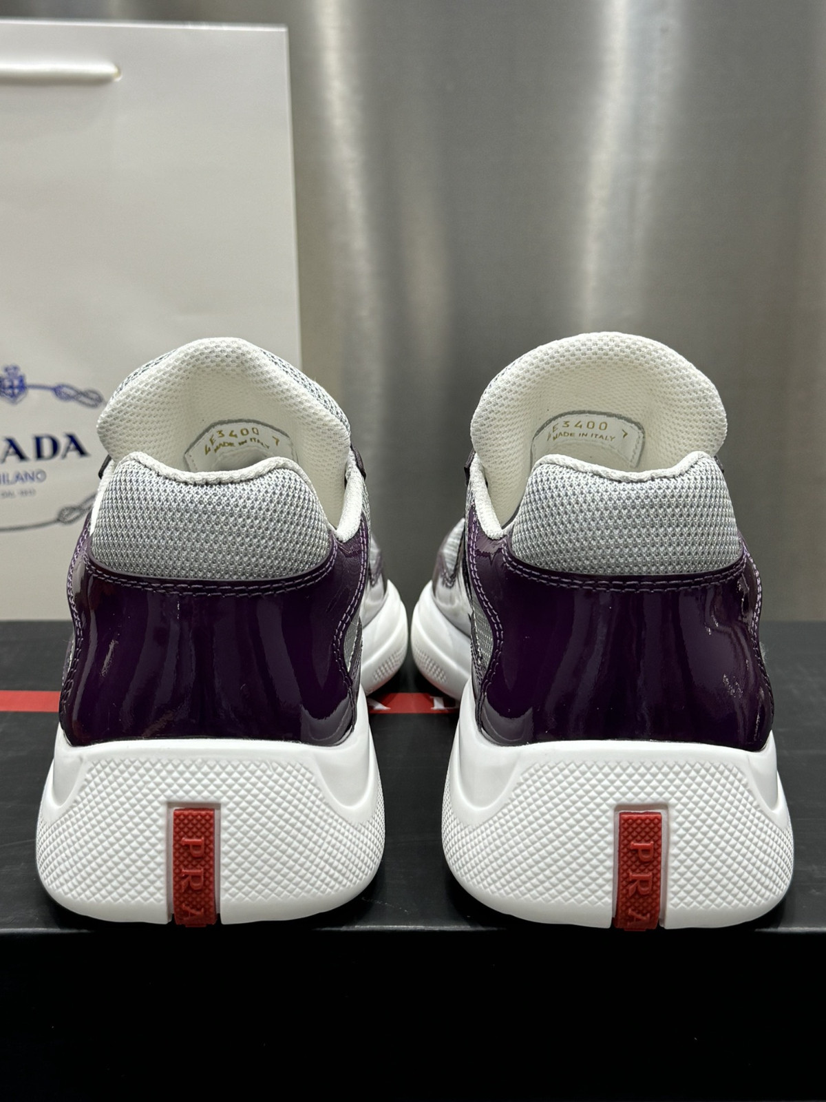 Prada Americas Cup Men’s purple Low-top Fashion Casual Sports Shoes