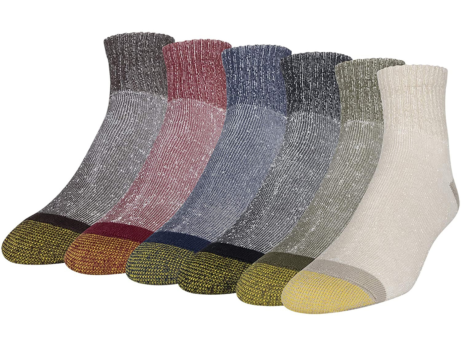 Gold Toe Men’s Outdoor Trail Cotton Quarter 6-Pack Socks 656pt