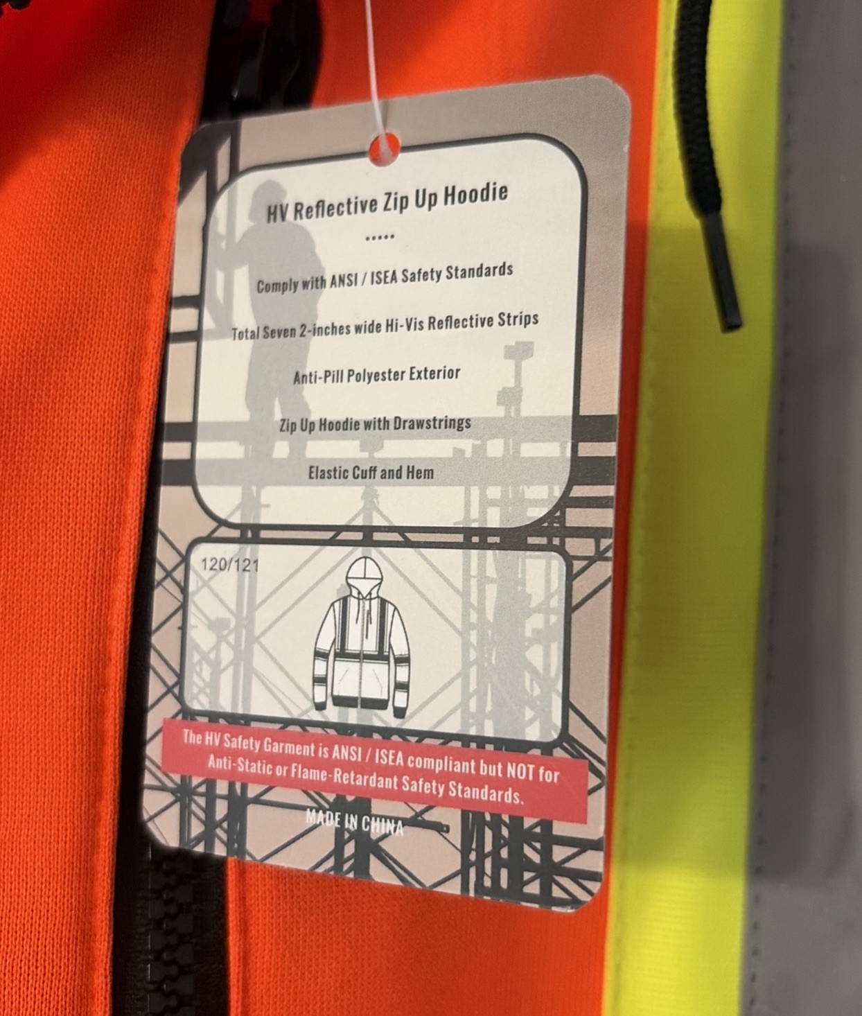 Hi-Vis Softshell Hooded Jacket Size Small ANSI/ ISEA Compliant Reflective Strips