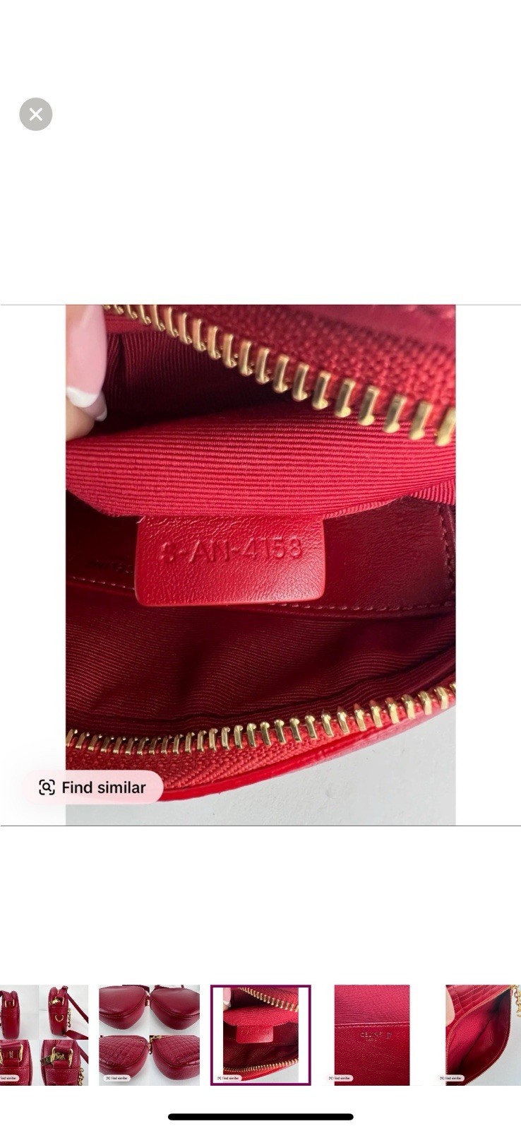 CELINE C Charm Small Crossbody Shoulder Bag Camera Red Leather Women’s Used