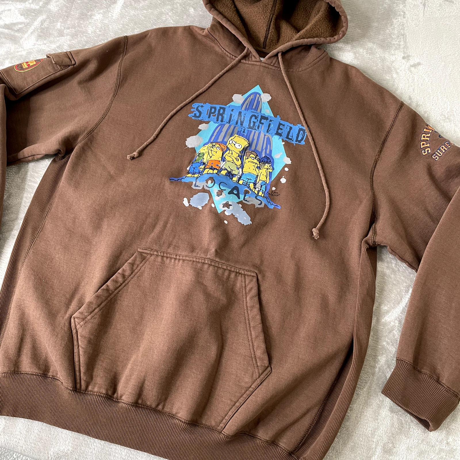 Calhoun Sportswear 2007 The Simpsons Locals Hoodie Sweatshirt Men XL Brown Heavy