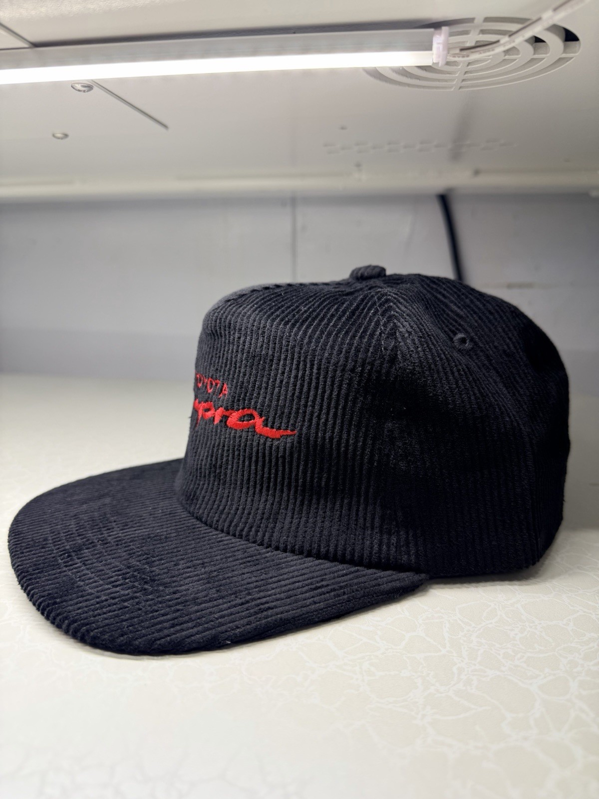 Toyota Supra Corduroy Vintage Unisex Black Strapback Adjustable Hat