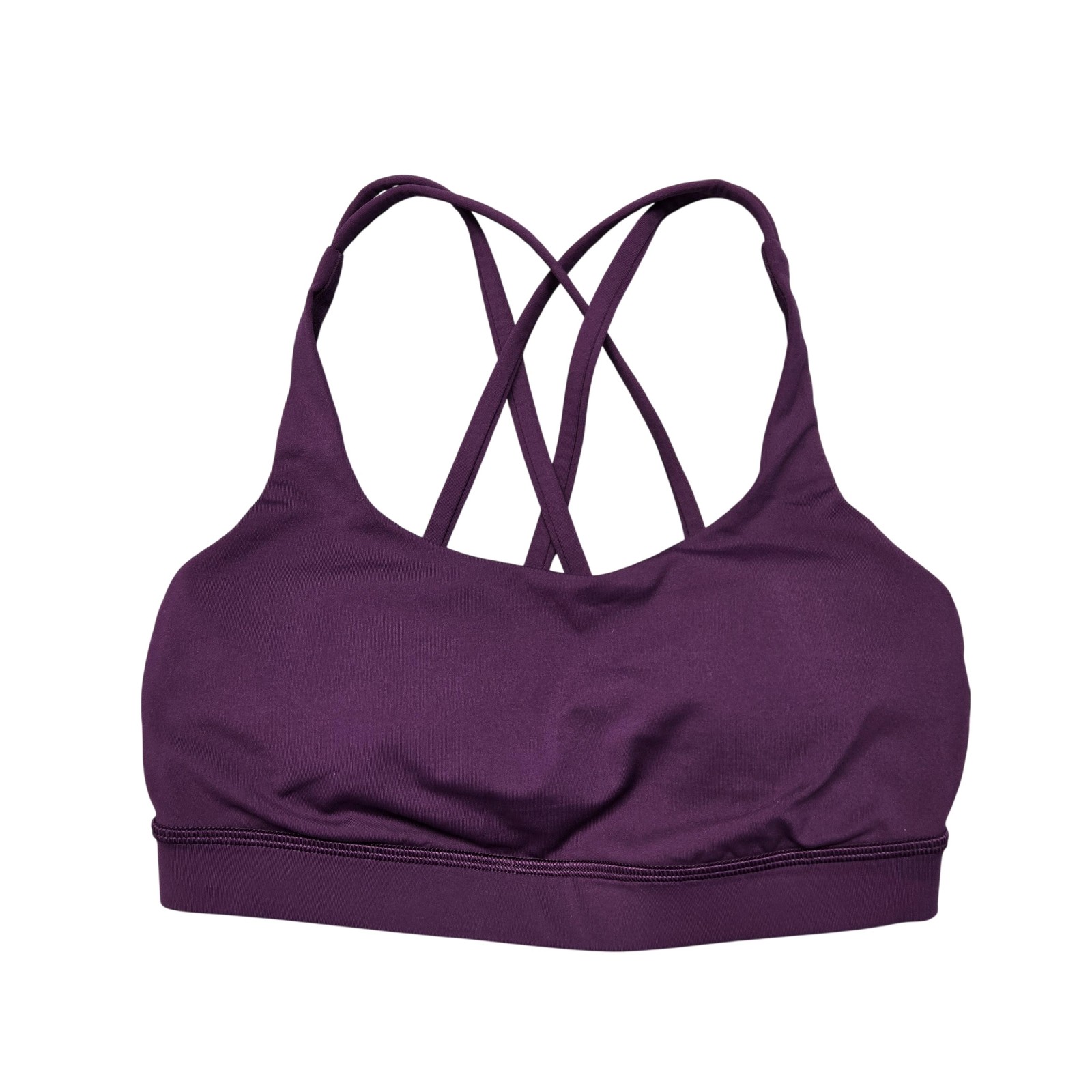 Lululemon Sports Bra Womens 4 Purple Crossback Strappy Medium Support Yoga