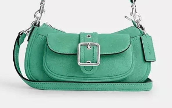 COACH ASHTON MINI SHOULDER BAG | MINT GREEN SUEDE | SILVER | STYLE CCZ49 | NWT!