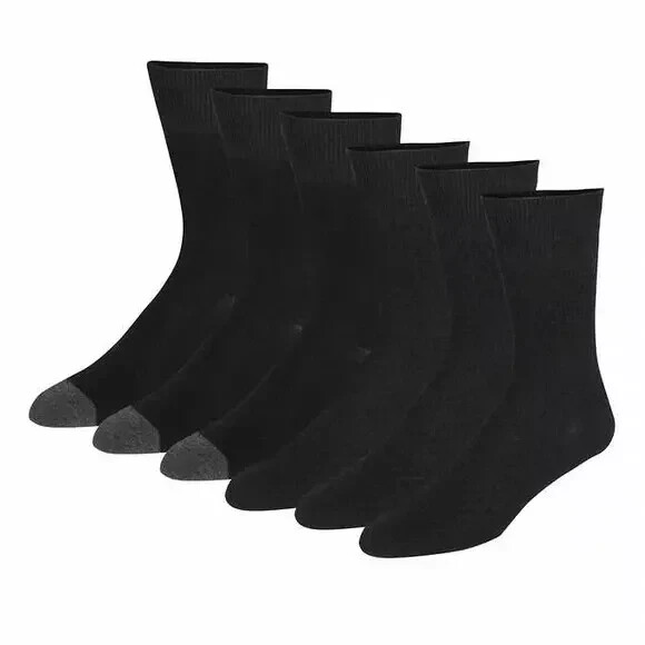 Cole Haan Men’s Casual Dress Socks Black 6 Pairs
