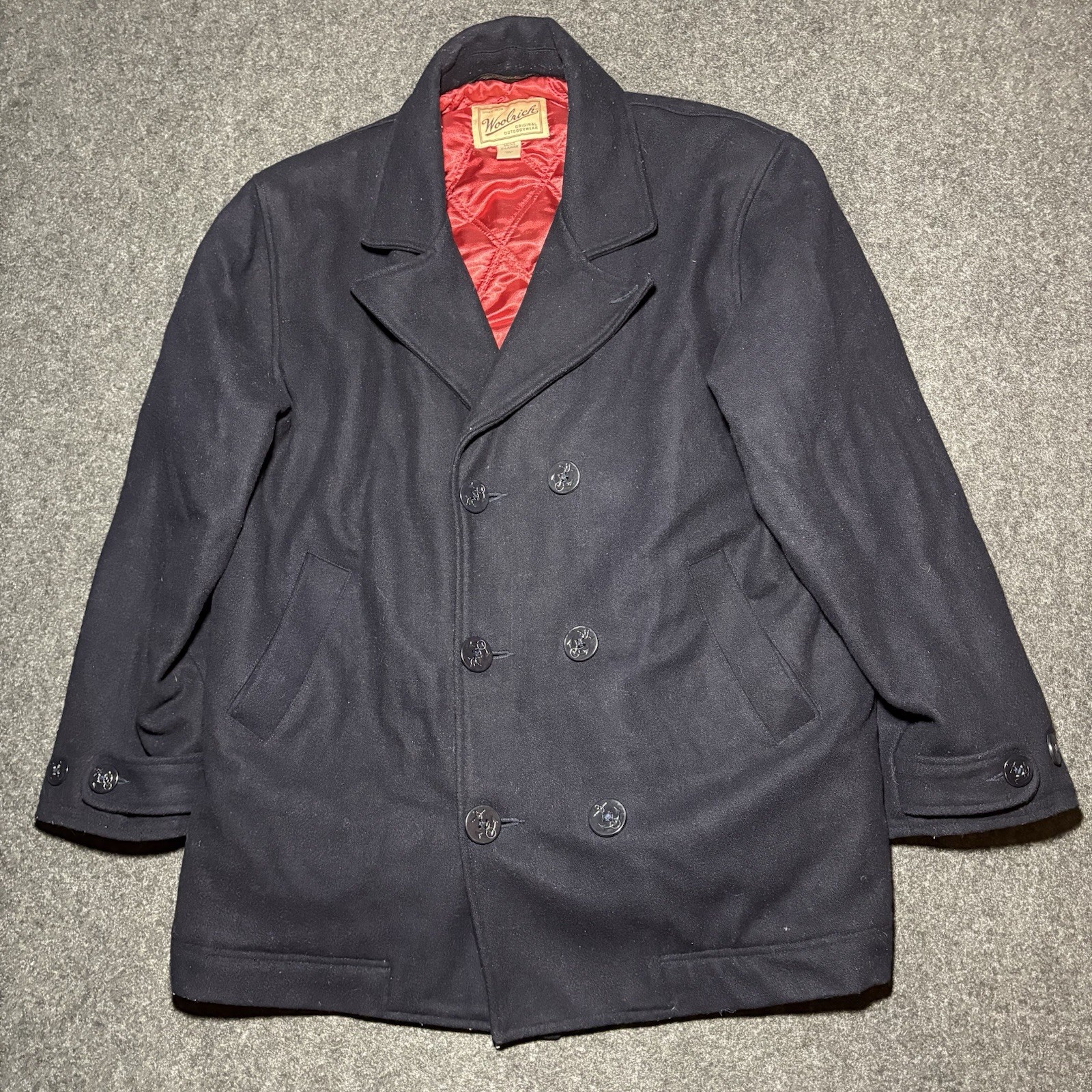 Woolrich Peacoat Men’s Extra Large Double Breasted Naval Wool Jacket USN