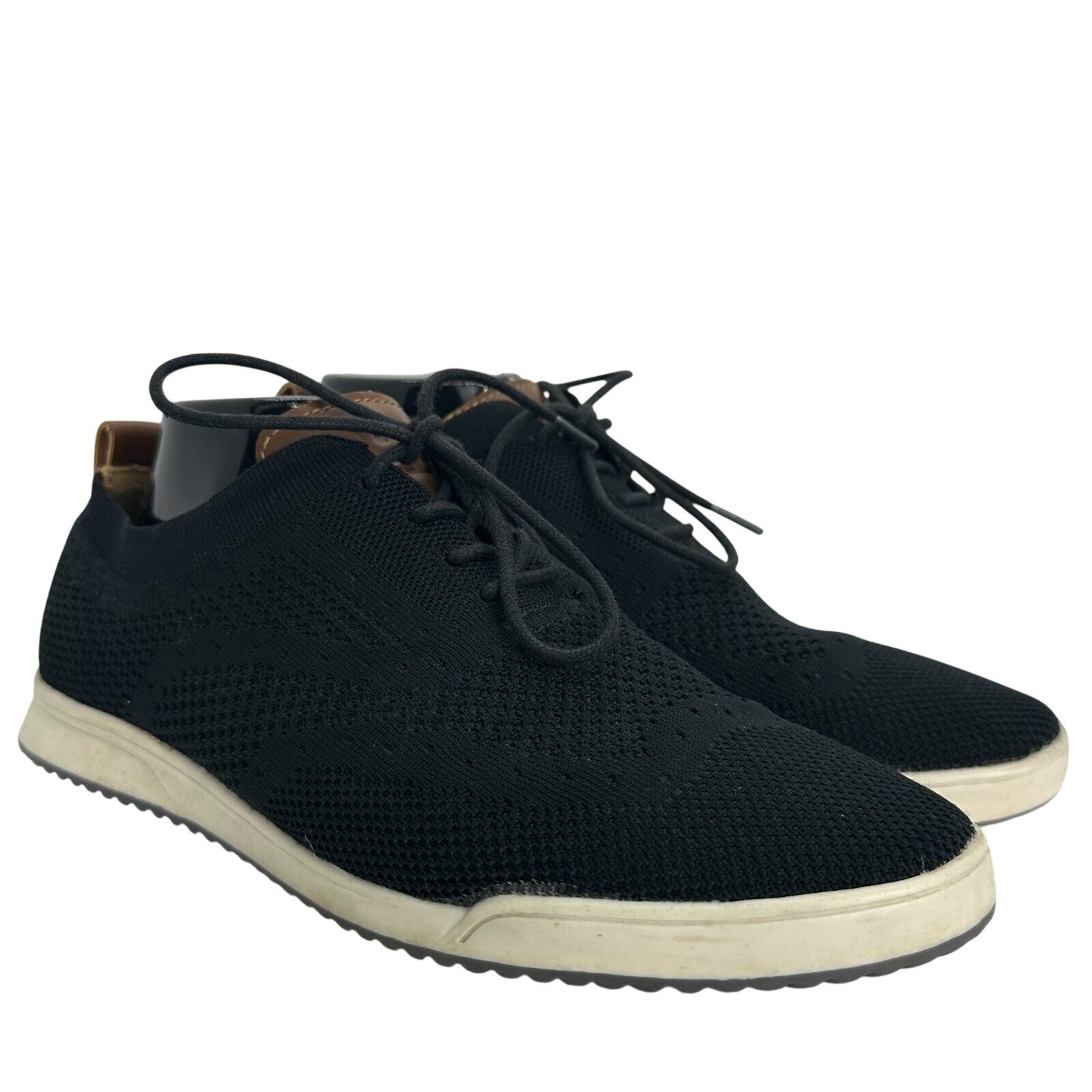 Izod Breeze Men 9.5 Casual Lace Up Oxfords Knitted Fabric Memory Foam BLACK