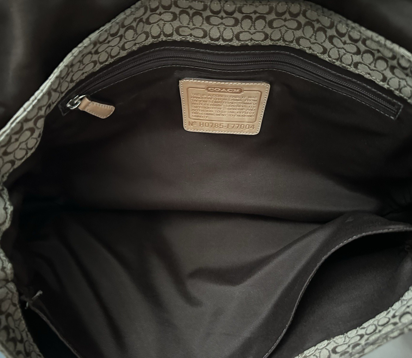 Coach CC Monogram Logo Flap Over Diaper Bag Laptop Bag Brown H0785-F77004